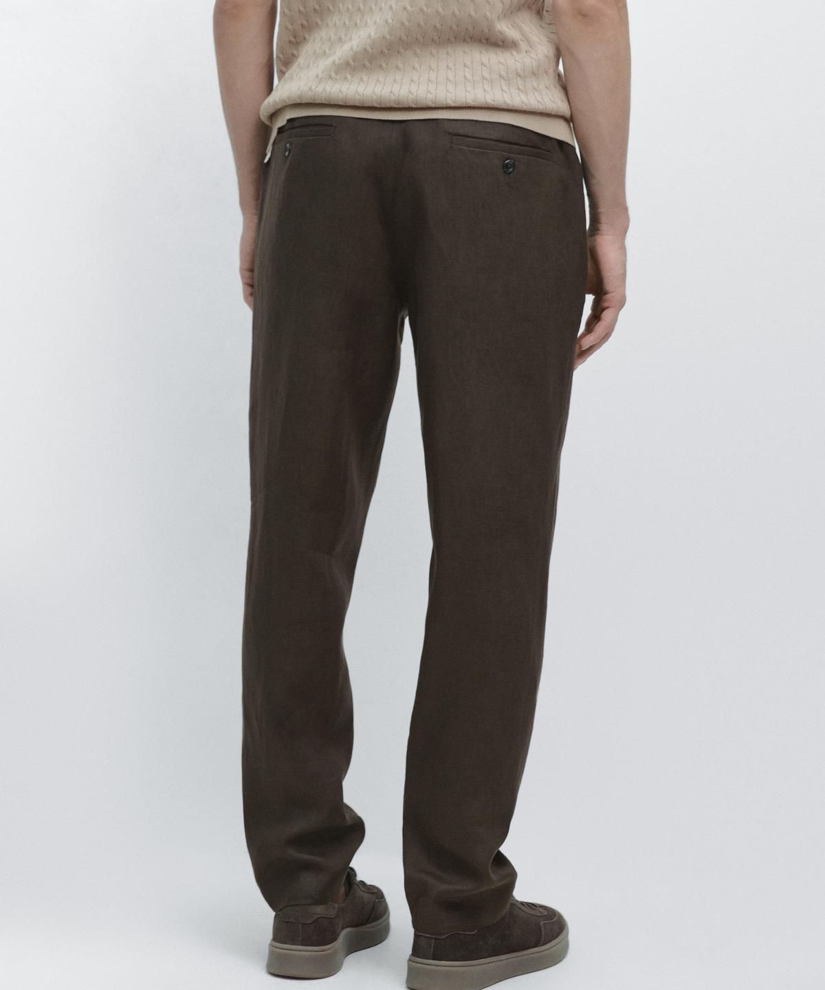 마시모두띠(MASSIMO DUTTI) 테이퍼드핏 린넨 팬츠
