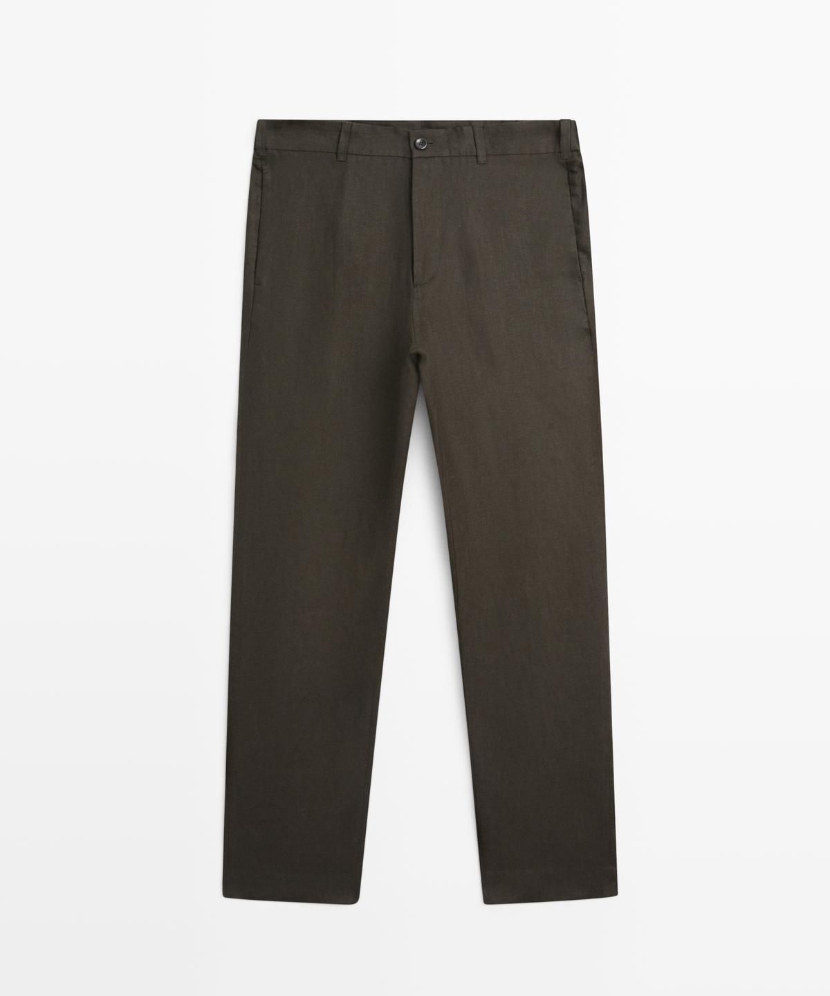 마시모두띠(MASSIMO DUTTI) 테이퍼드핏 린넨 팬츠