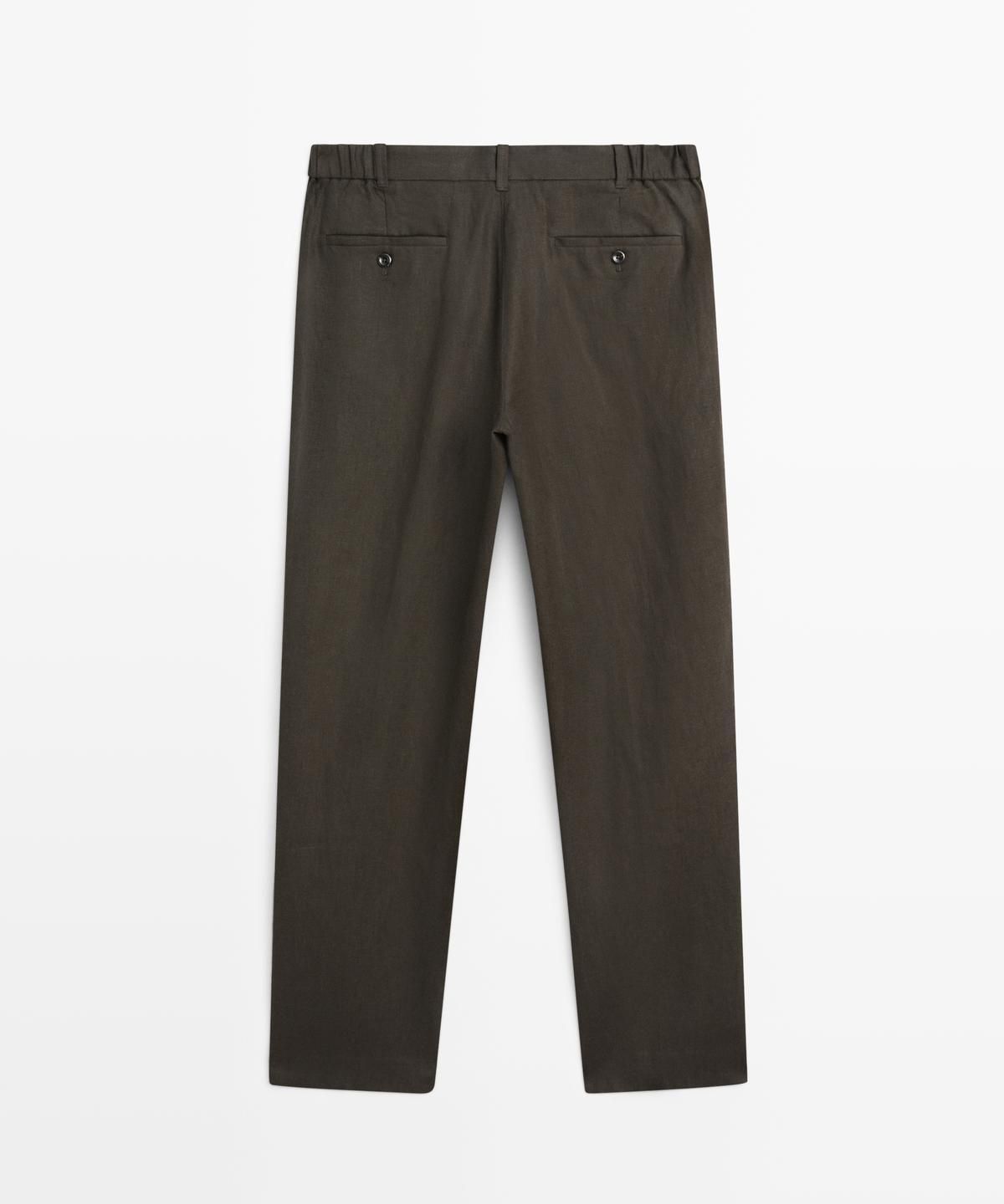 마시모두띠(MASSIMO DUTTI) 테이퍼드핏 린넨 팬츠
