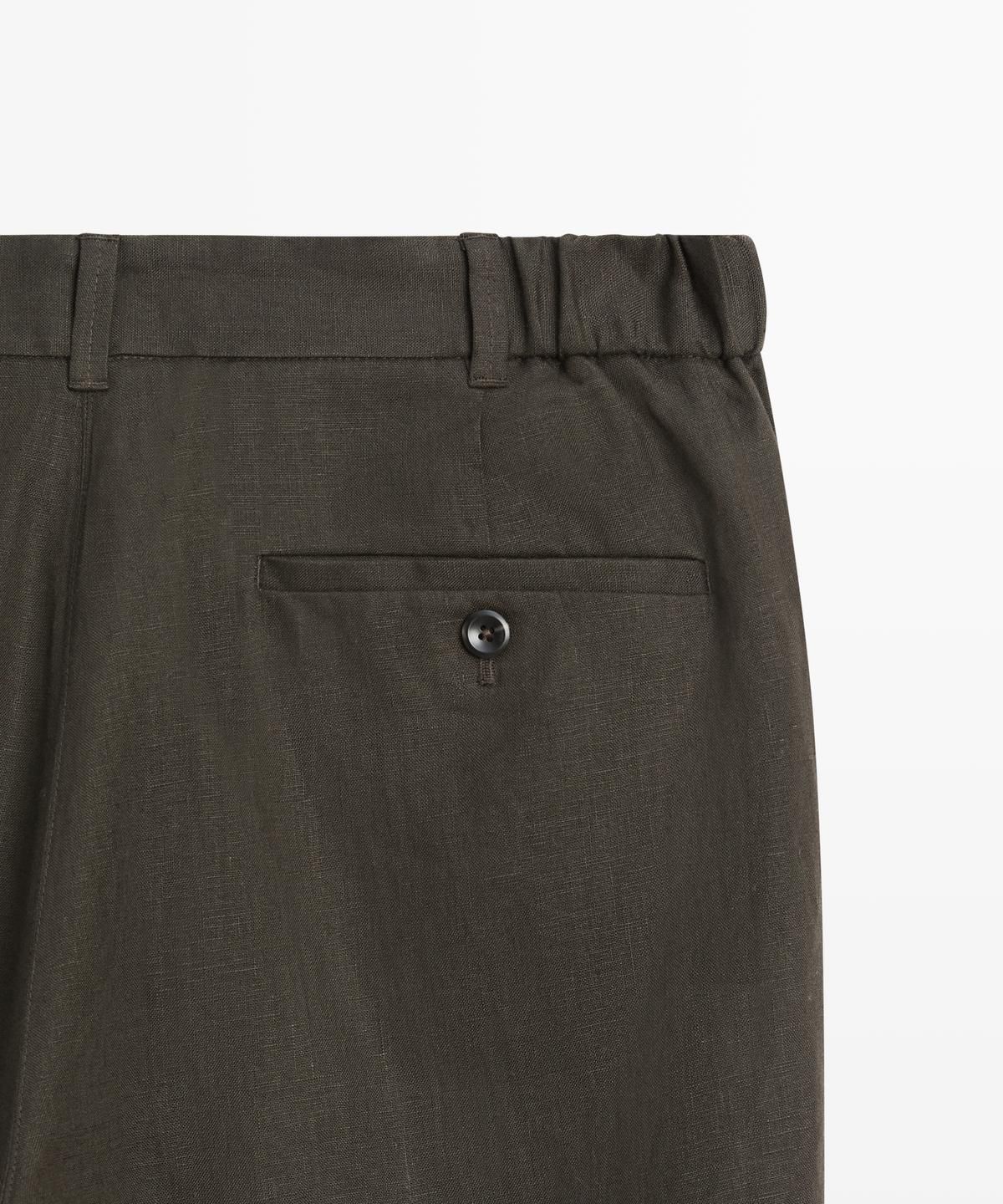 마시모두띠(MASSIMO DUTTI) 테이퍼드핏 린넨 팬츠