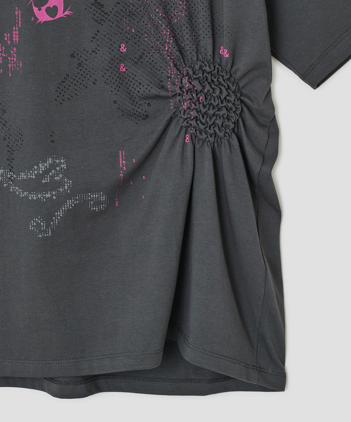타입서비스(TYPESERVICE) Scattered Ruched Top [Charcoal]