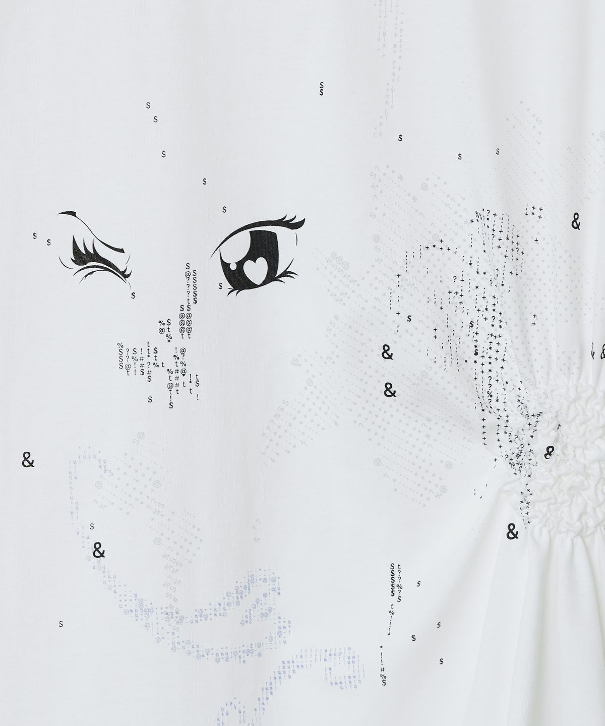 타입서비스(TYPESERVICE) Scattered Ruched Top [White]