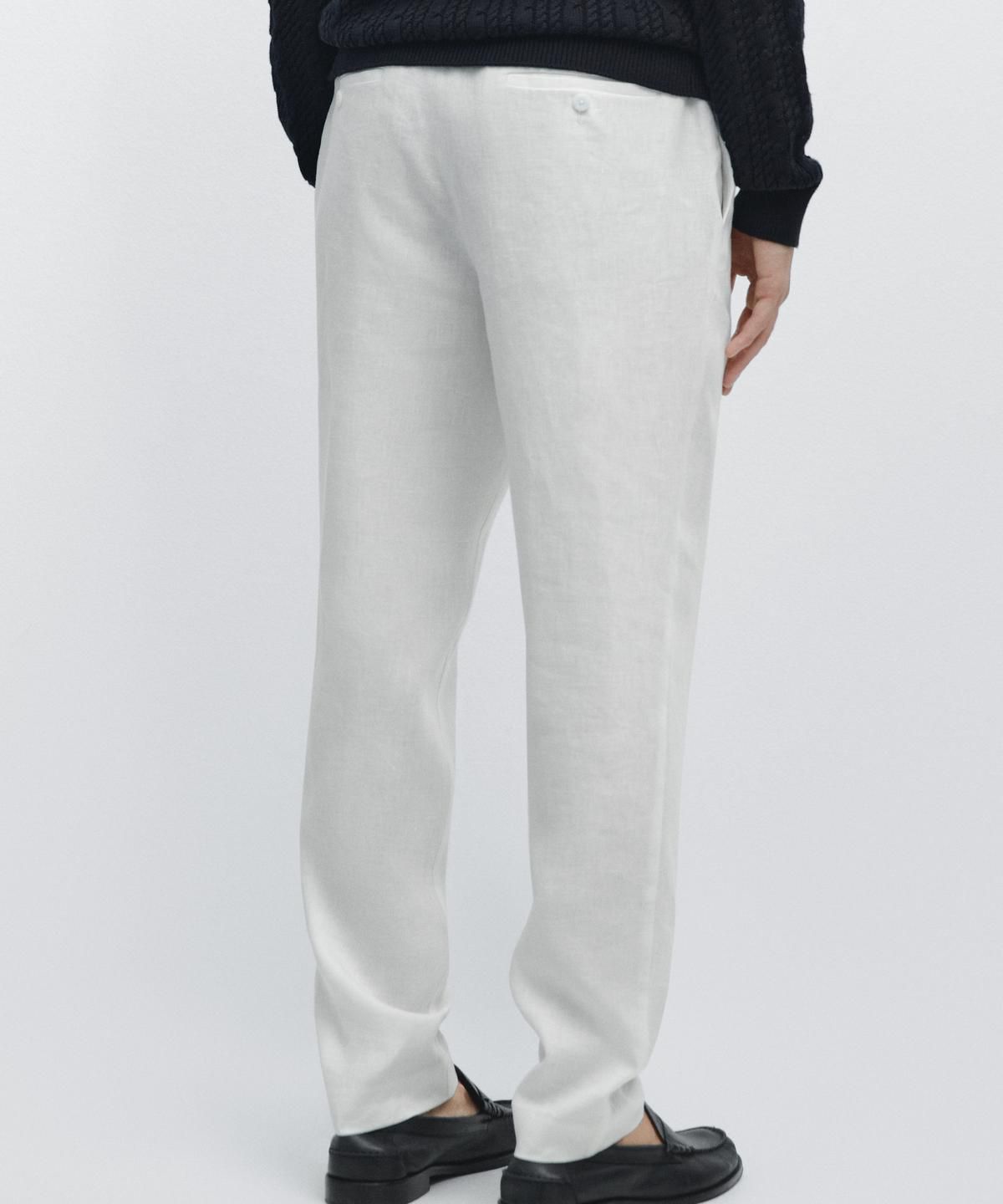 마시모두띠(MASSIMO DUTTI) 테이퍼드핏 린넨 팬츠