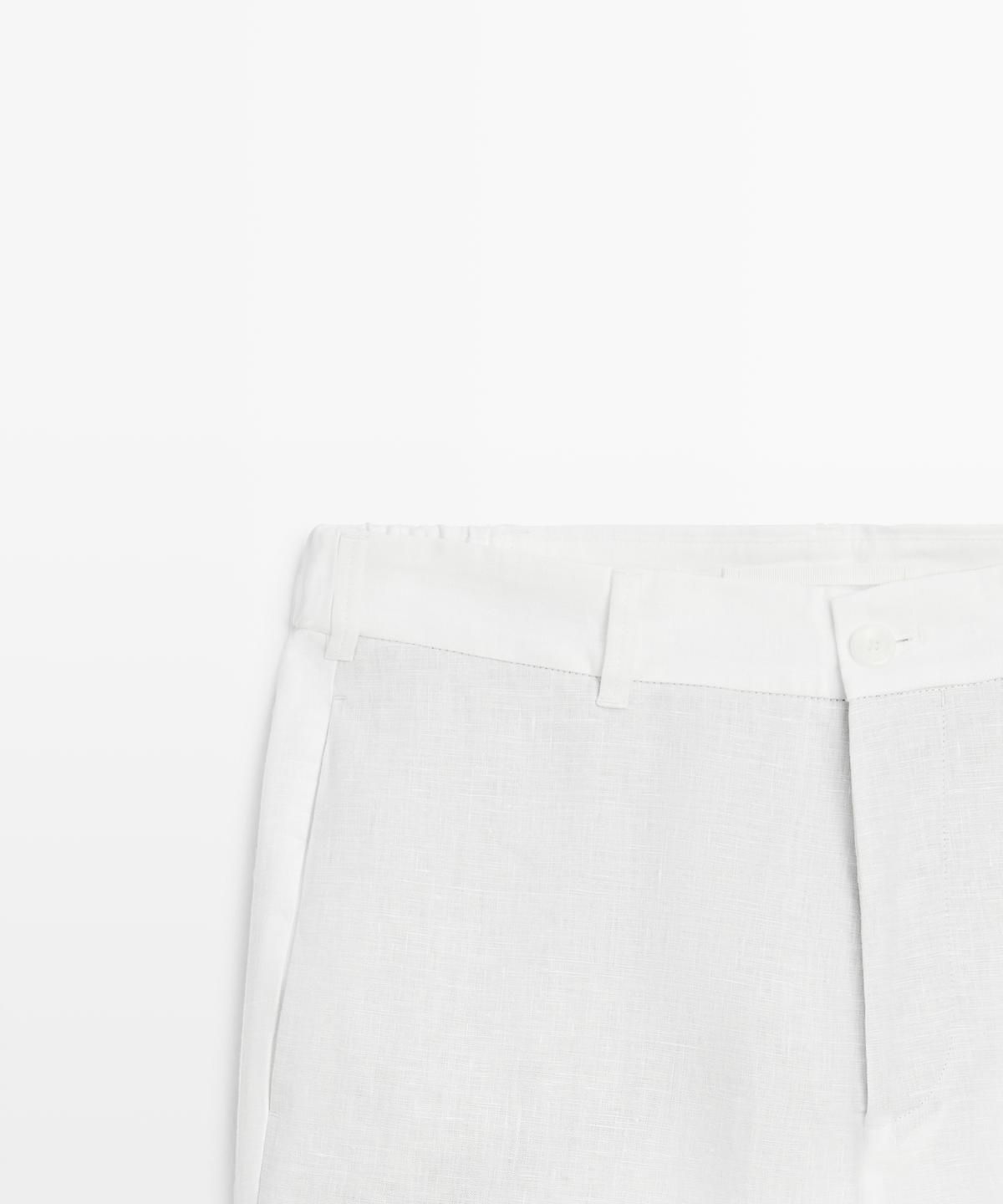 마시모두띠(MASSIMO DUTTI) 테이퍼드핏 린넨 팬츠