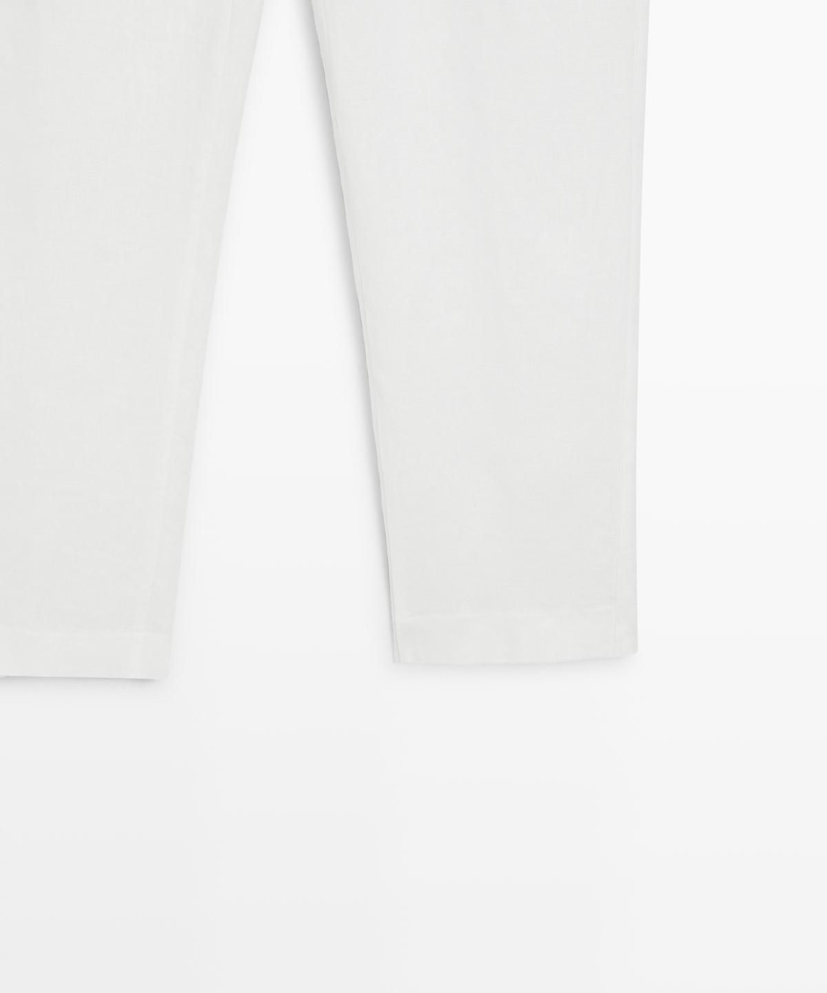 마시모두띠(MASSIMO DUTTI) 테이퍼드핏 린넨 팬츠