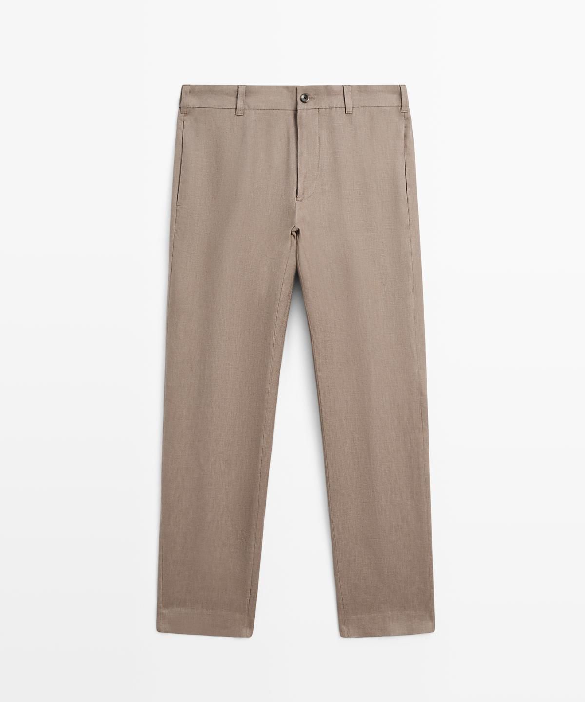 마시모두띠(MASSIMO DUTTI) 테이퍼드핏 린넨 팬츠