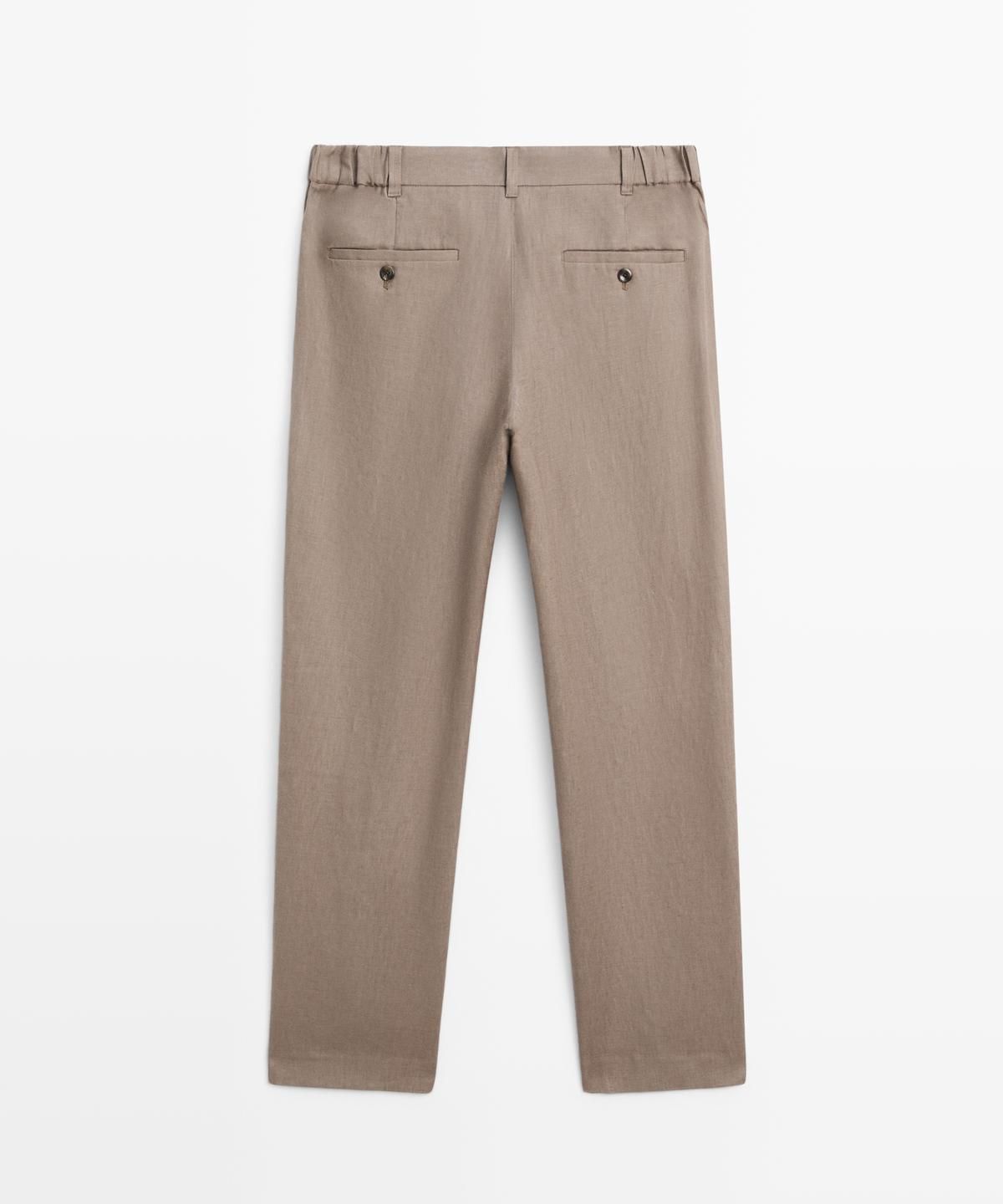 마시모두띠(MASSIMO DUTTI) 테이퍼드핏 린넨 팬츠