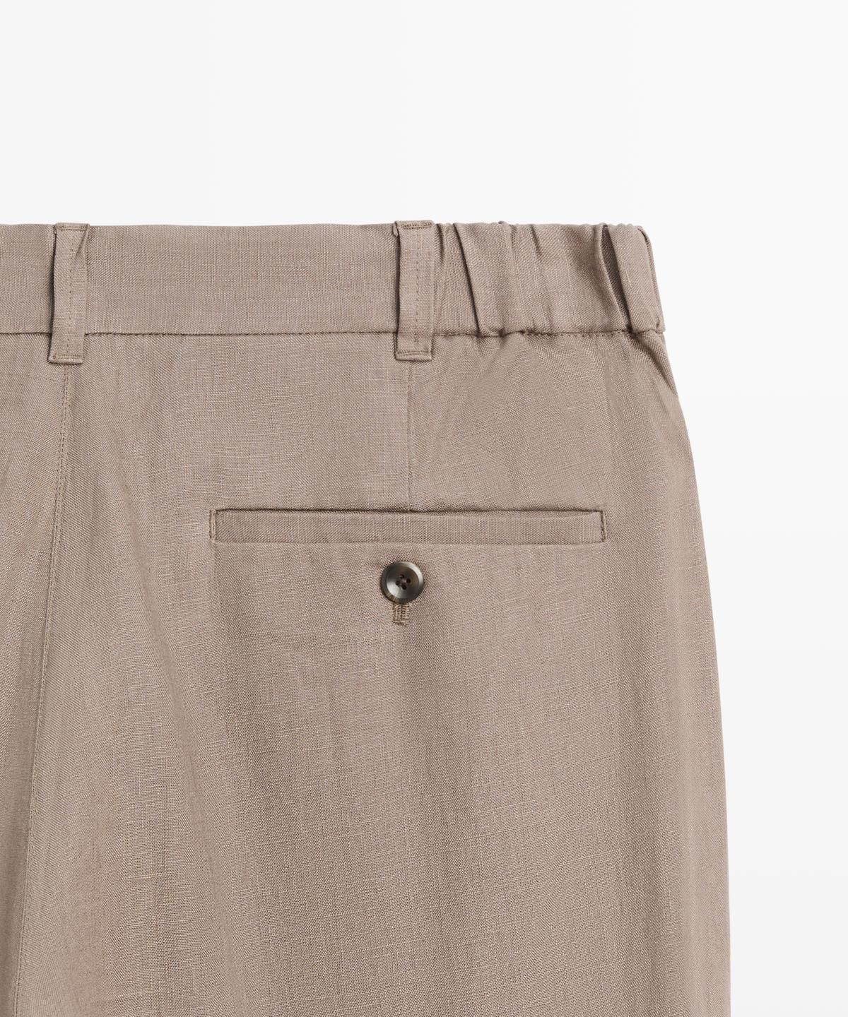 마시모두띠(MASSIMO DUTTI) 테이퍼드핏 린넨 팬츠