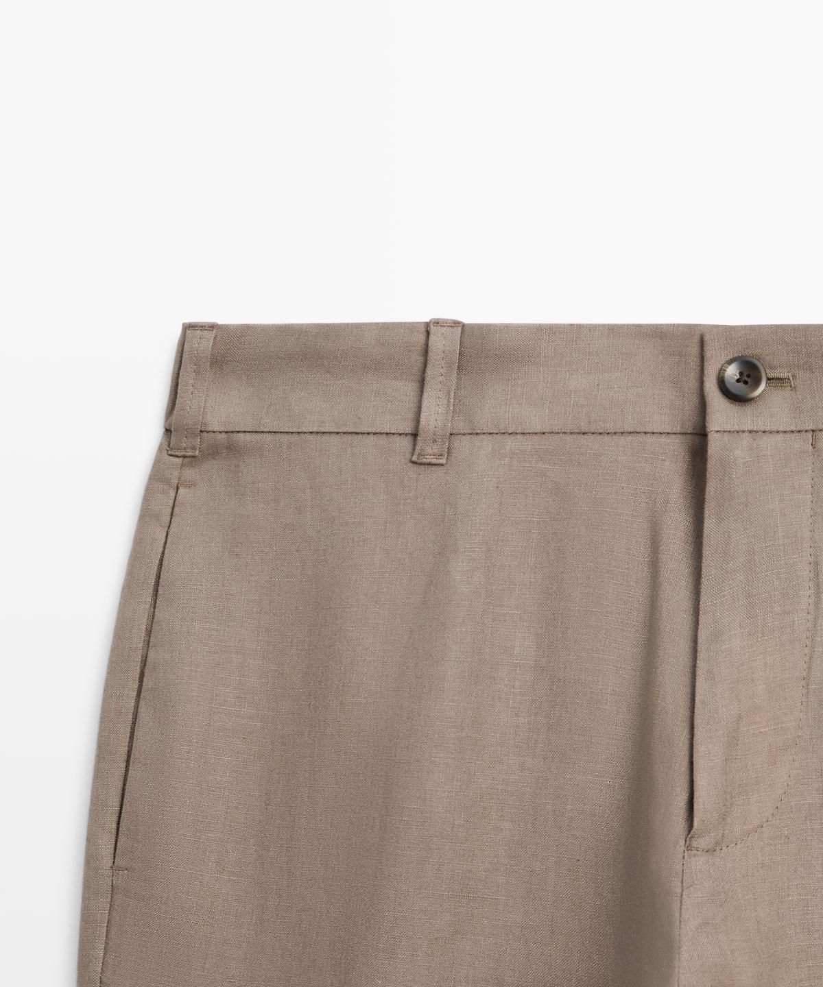 마시모두띠(MASSIMO DUTTI) 테이퍼드핏 린넨 팬츠