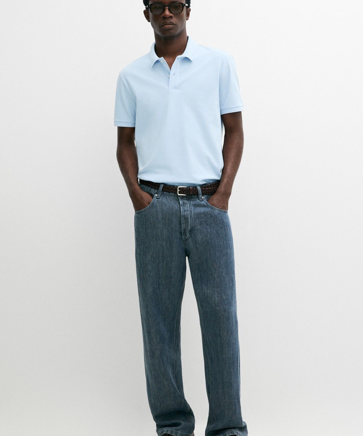 마시모두띠(MASSIMO DUTTI) 마이크로 텍스처드 코튼 피케 폴로 셔츠