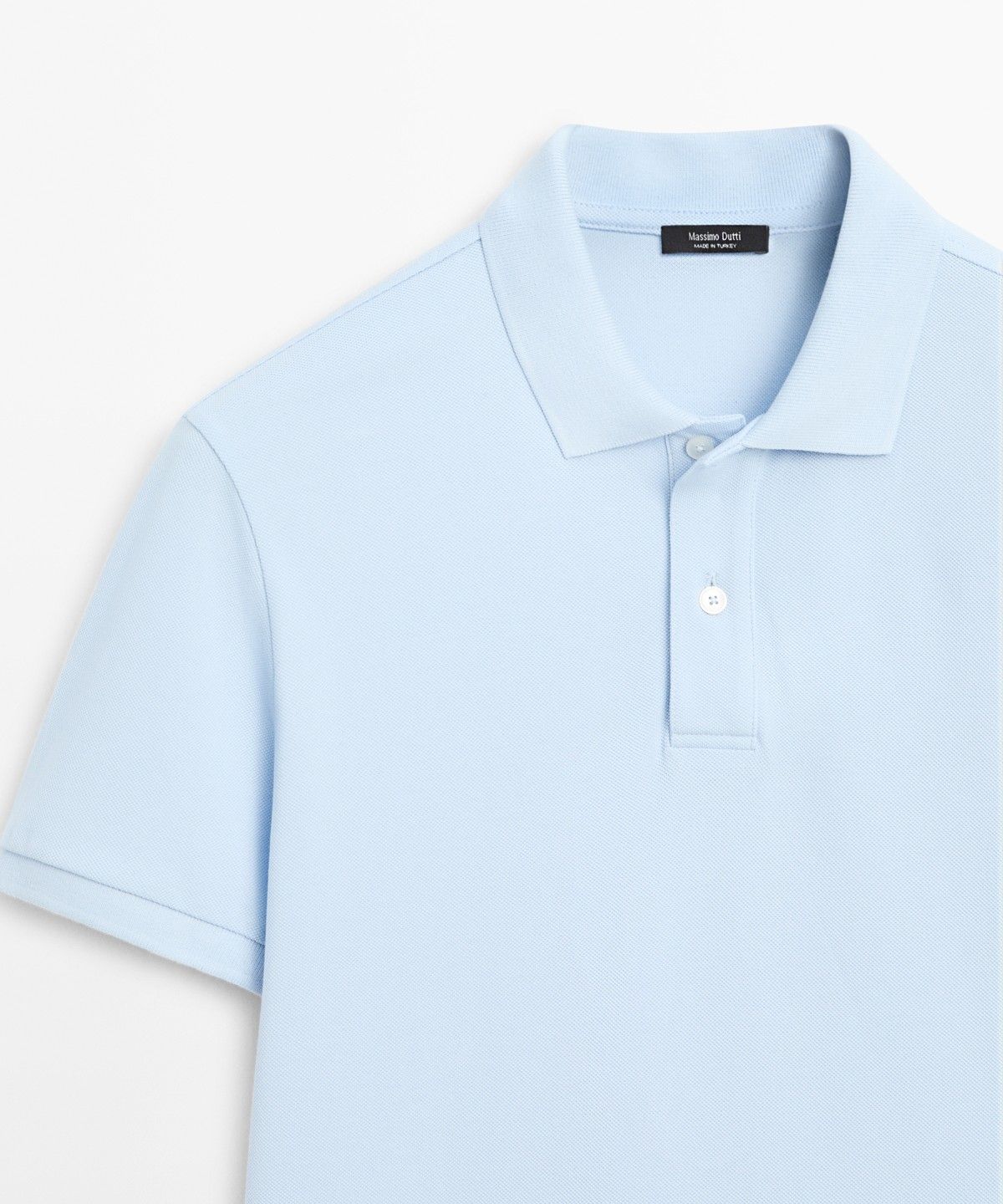 마시모두띠(MASSIMO DUTTI) 마이크로 텍스처드 코튼 피케 폴로 셔츠