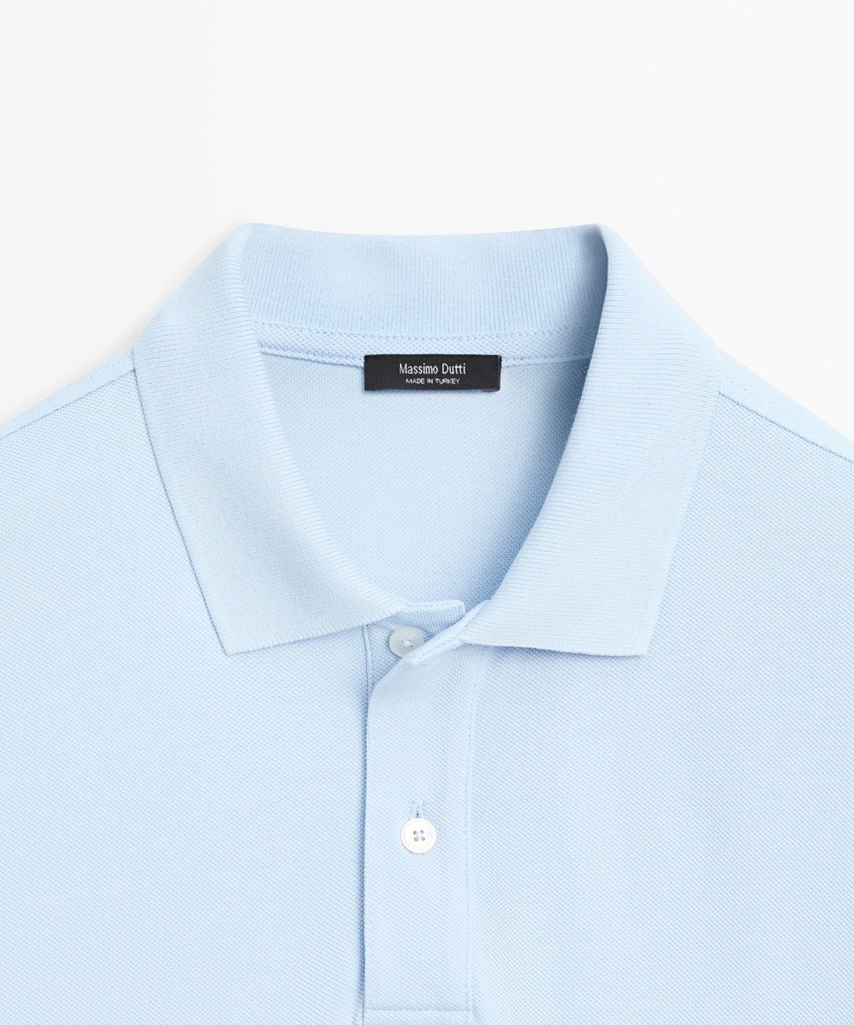 마시모두띠(MASSIMO DUTTI) 마이크로 텍스처드 코튼 피케 폴로 셔츠