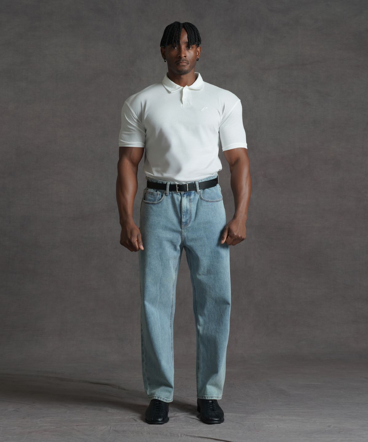 페르메논(PHERMENON) [2PACK] 머슬핏 레터링 무지 카라 티셔츠 (4COLOR)