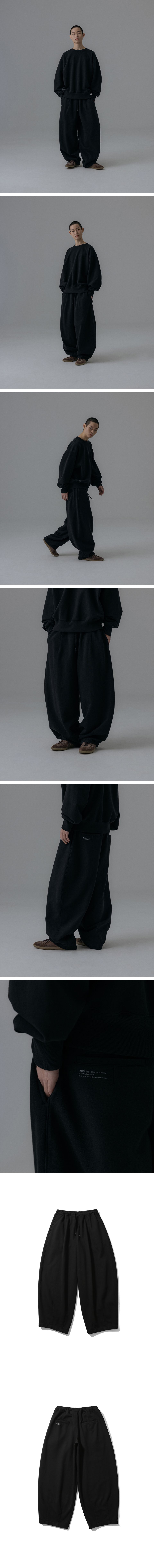 MUSINSA公式 | ANGLAN Steady Sweat Balloon Pants - Black