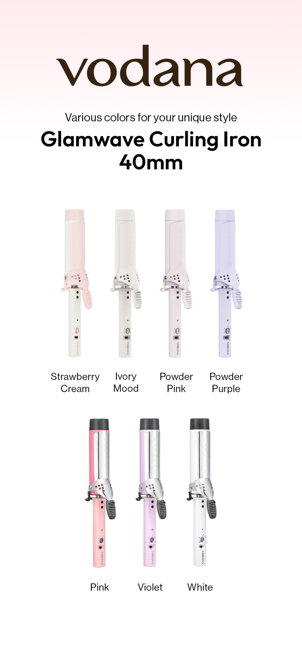 MUSINSA | VODANA Glam Wave 40mm Jumbo Curling Iron Ivory Mood