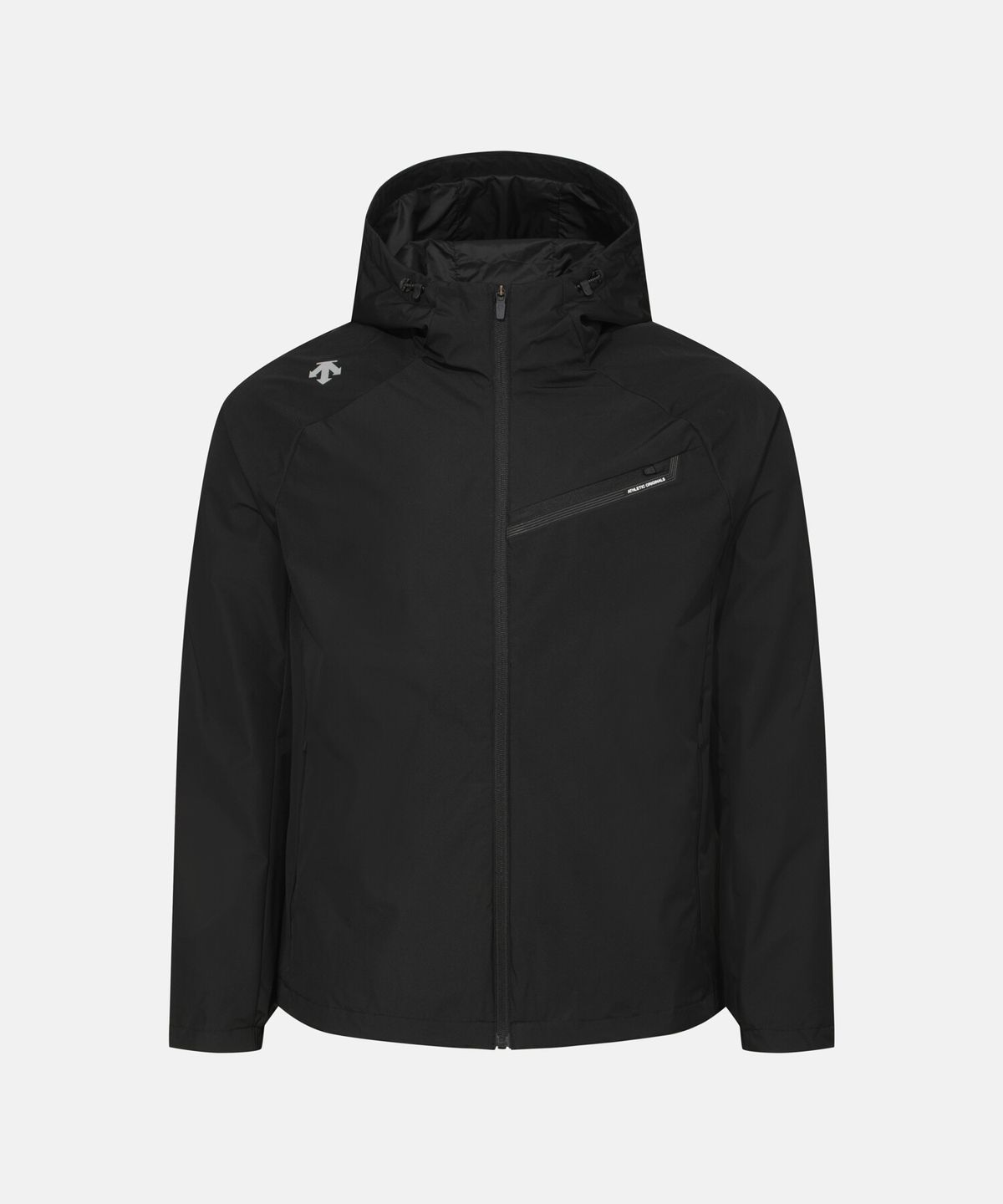 데상트(DESCENTE) 러닝 메쉬 안감 후드형 바람막이 자켓 블랙 SR123RWB22