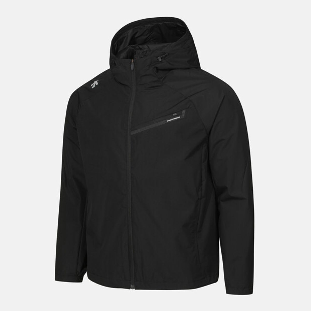 데상트(DESCENTE) 러닝 메쉬 안감 후드형 바람막이 자켓 블랙 SR123RWB22