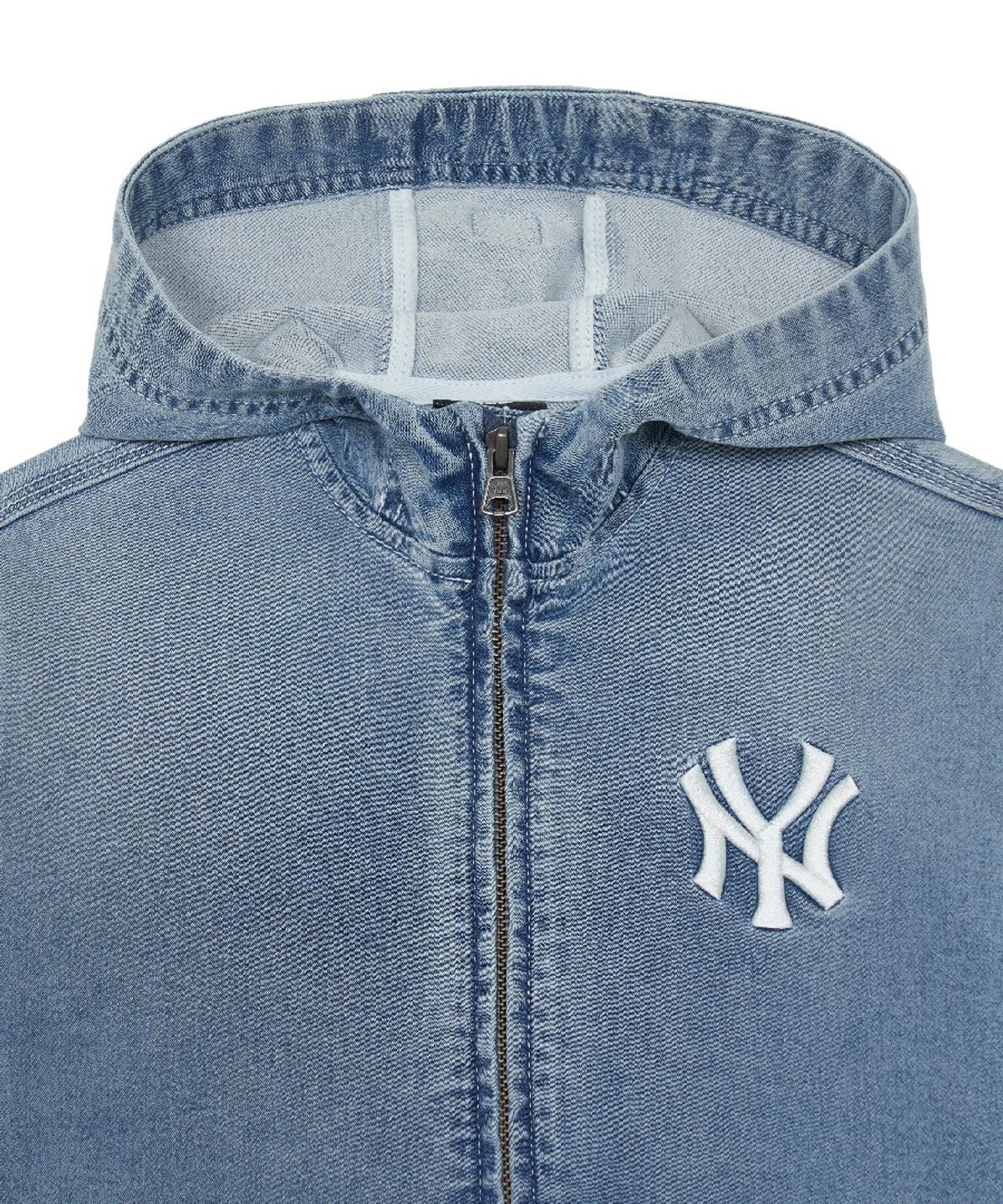 엠엘비 키즈(MLB KIDS) 베이직 져지데님 후드 집업 자켓 NY (Blue)