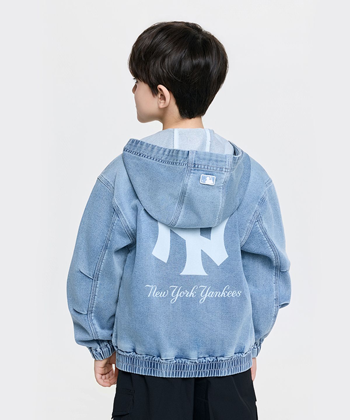 엠엘비 키즈(MLB KIDS) 베이직 져지데님 후드 집업 자켓 NY (Blue)