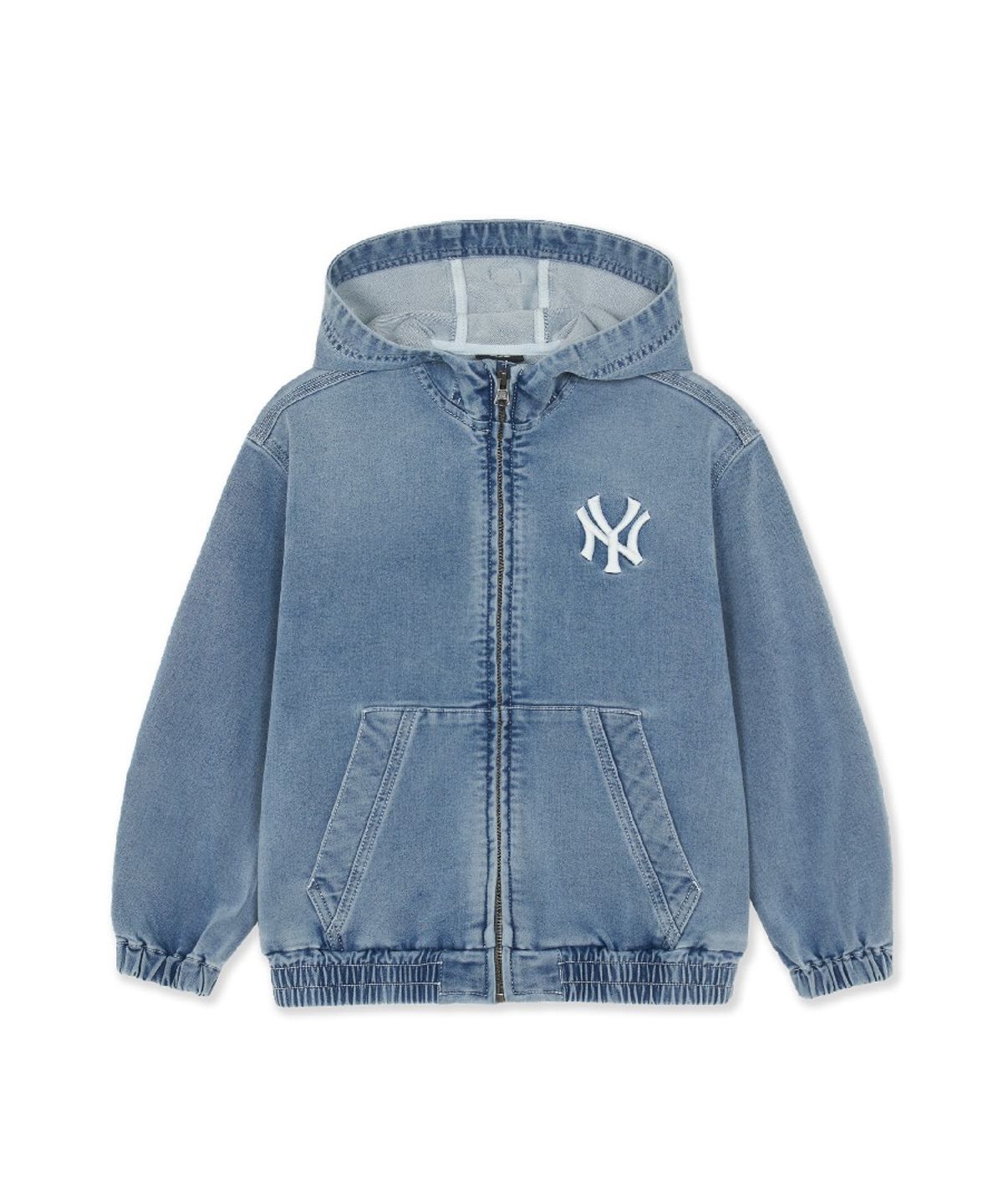 엠엘비 키즈(MLB KIDS) 베이직 져지데님 후드 집업 자켓 NY (Blue)