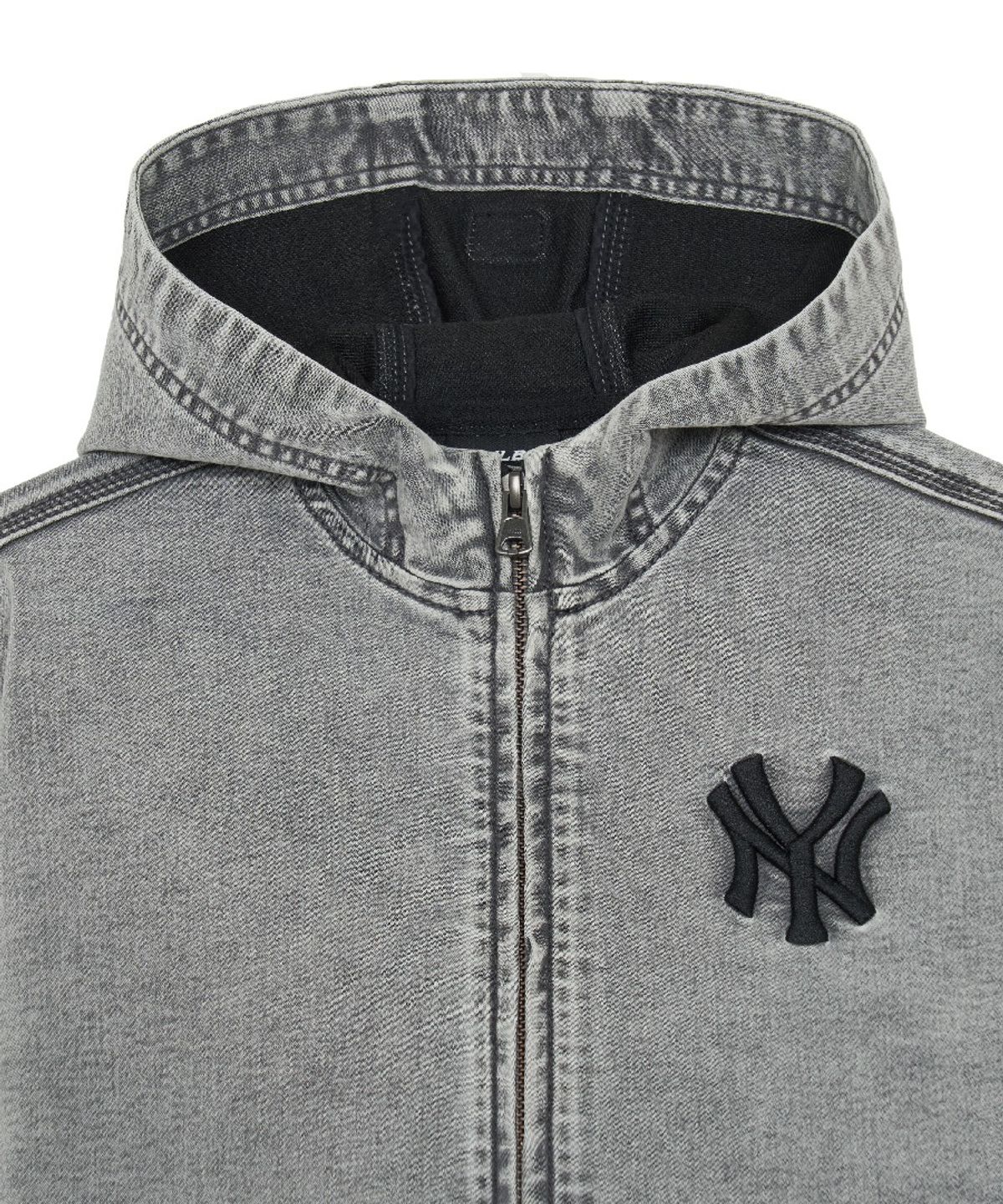 엠엘비 키즈(MLB KIDS) 베이직 져지데님 후드 집업 자켓 NY (L.Grey)