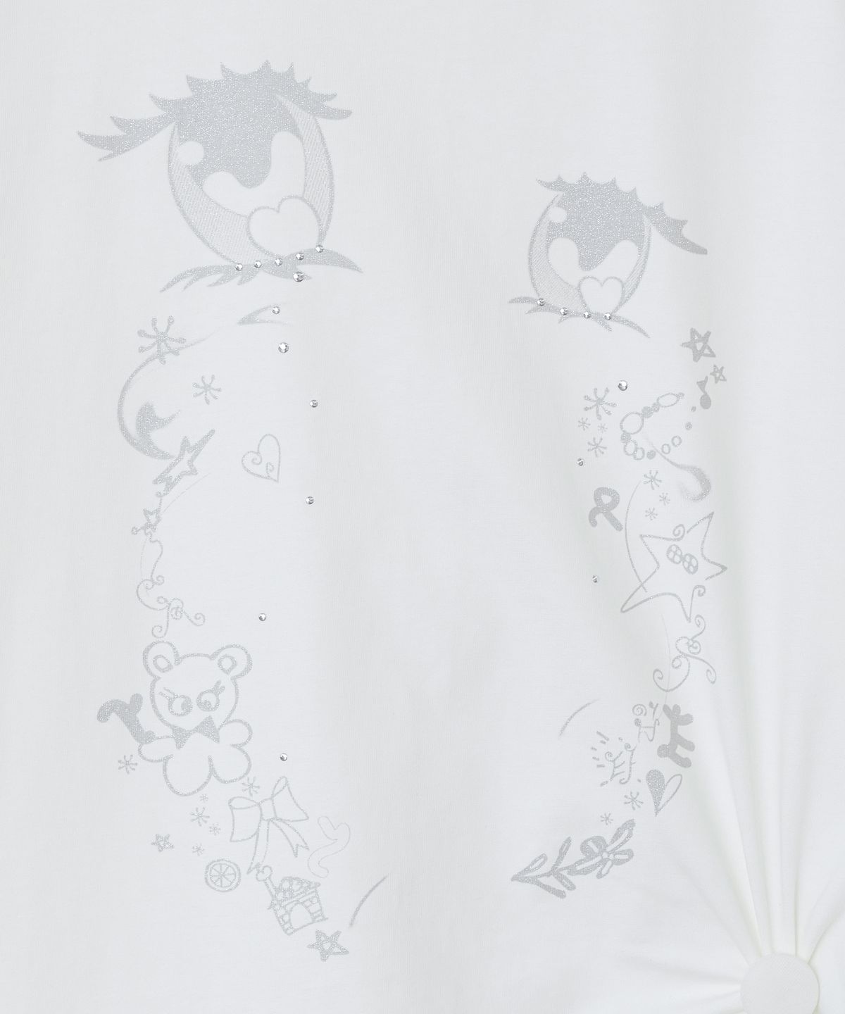 타입서비스(TYPESERVICE) Cry Eyes Half Sleeve Top [White]