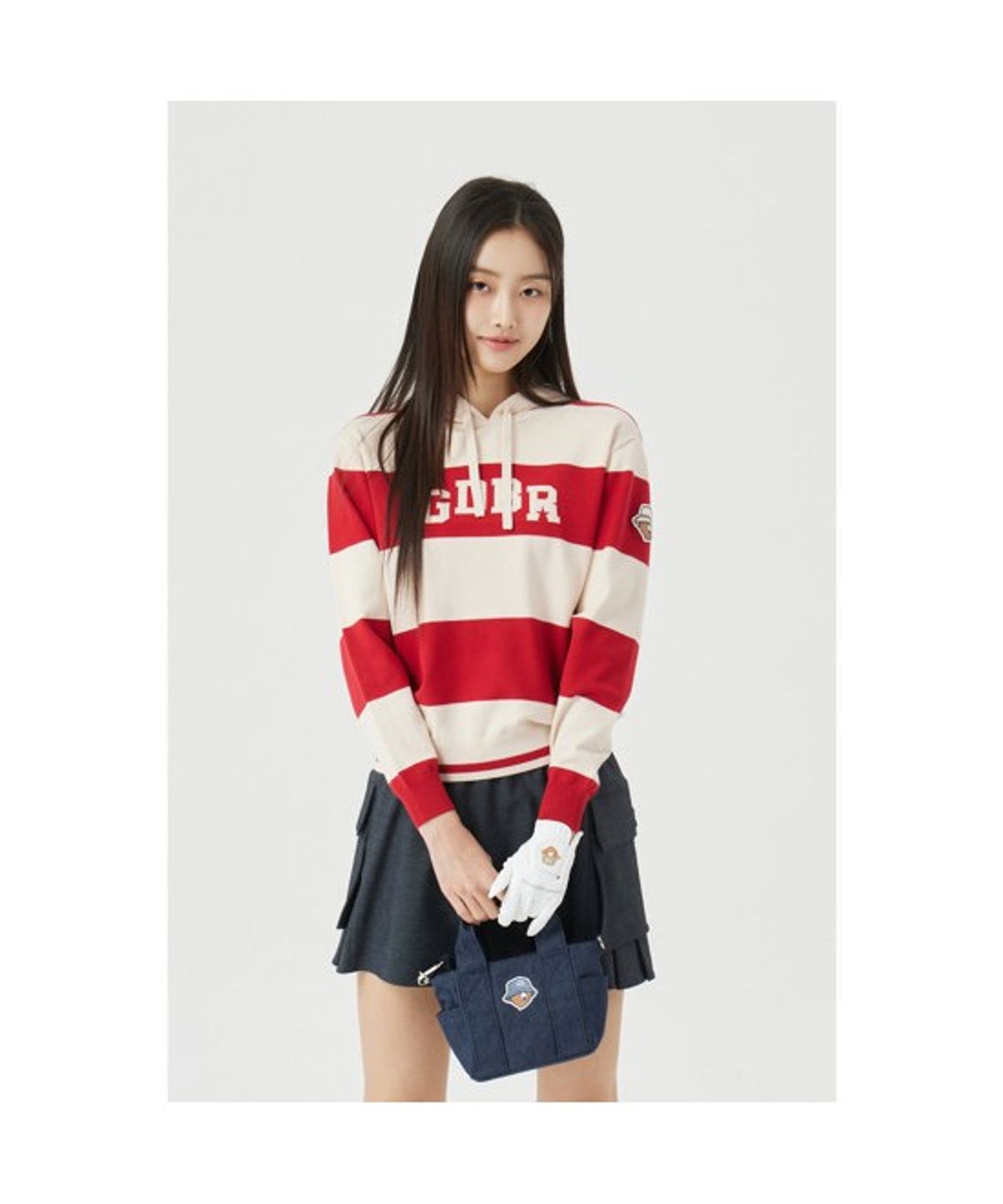 골든베어(GOLDEN BEAR) (W) Border Striped Hood Sweater   G5WAM26101REX