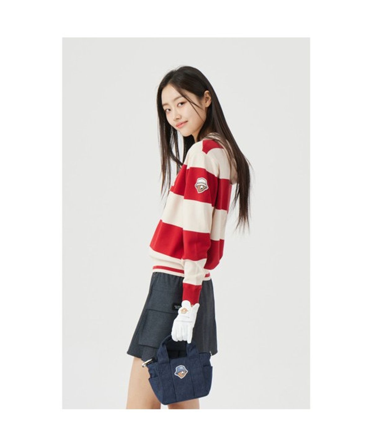 골든베어(GOLDEN BEAR) (W) Border Striped Hood Sweater   G5WAM26101REX