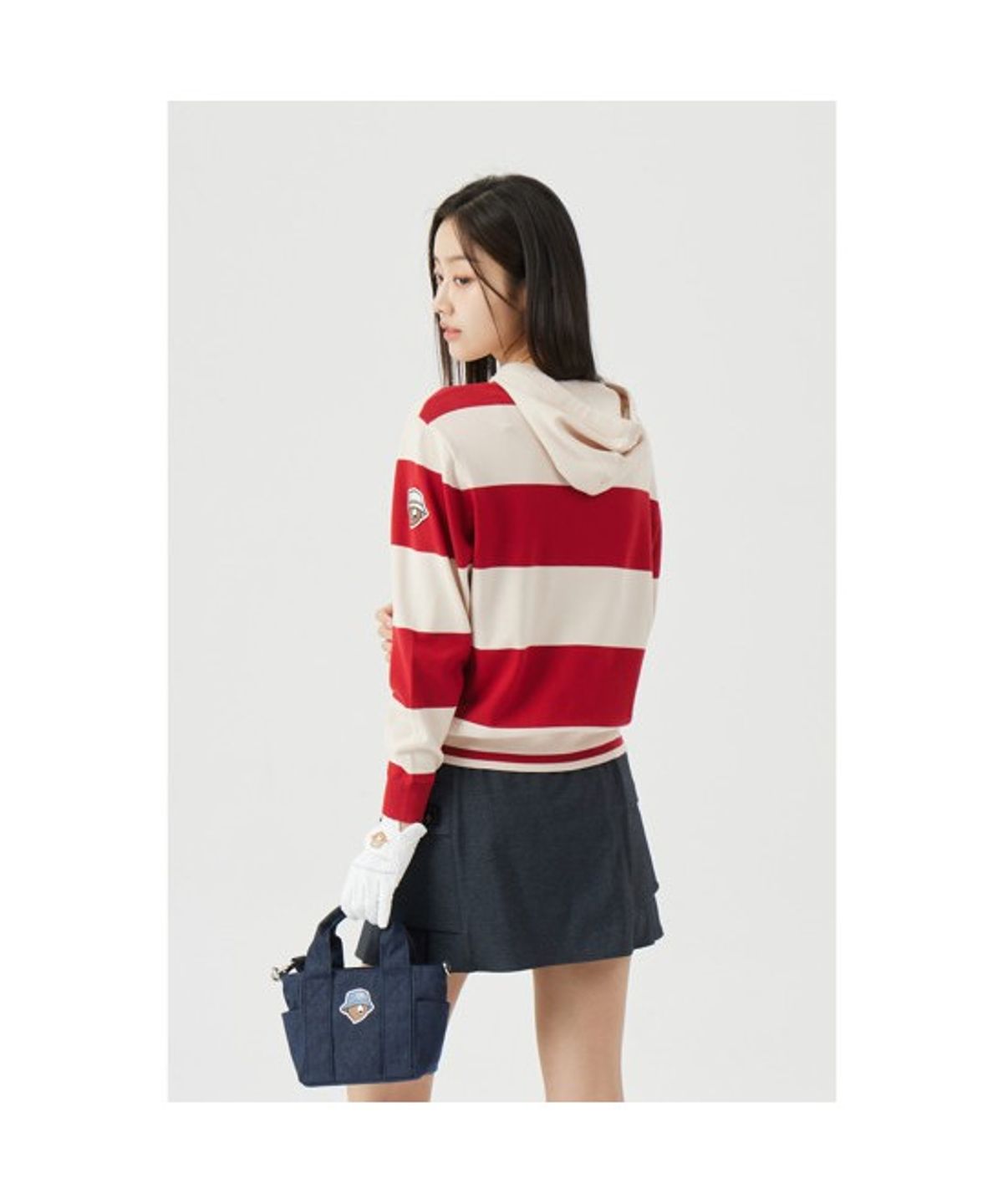 골든베어(GOLDEN BEAR) (W) Border Striped Hood Sweater   G5WAM26101REX