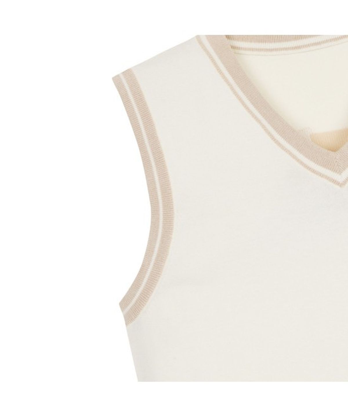 골든베어(GOLDEN BEAR) (W) V Neck Jacquard Logo Sweater   G5WAM26111IVX