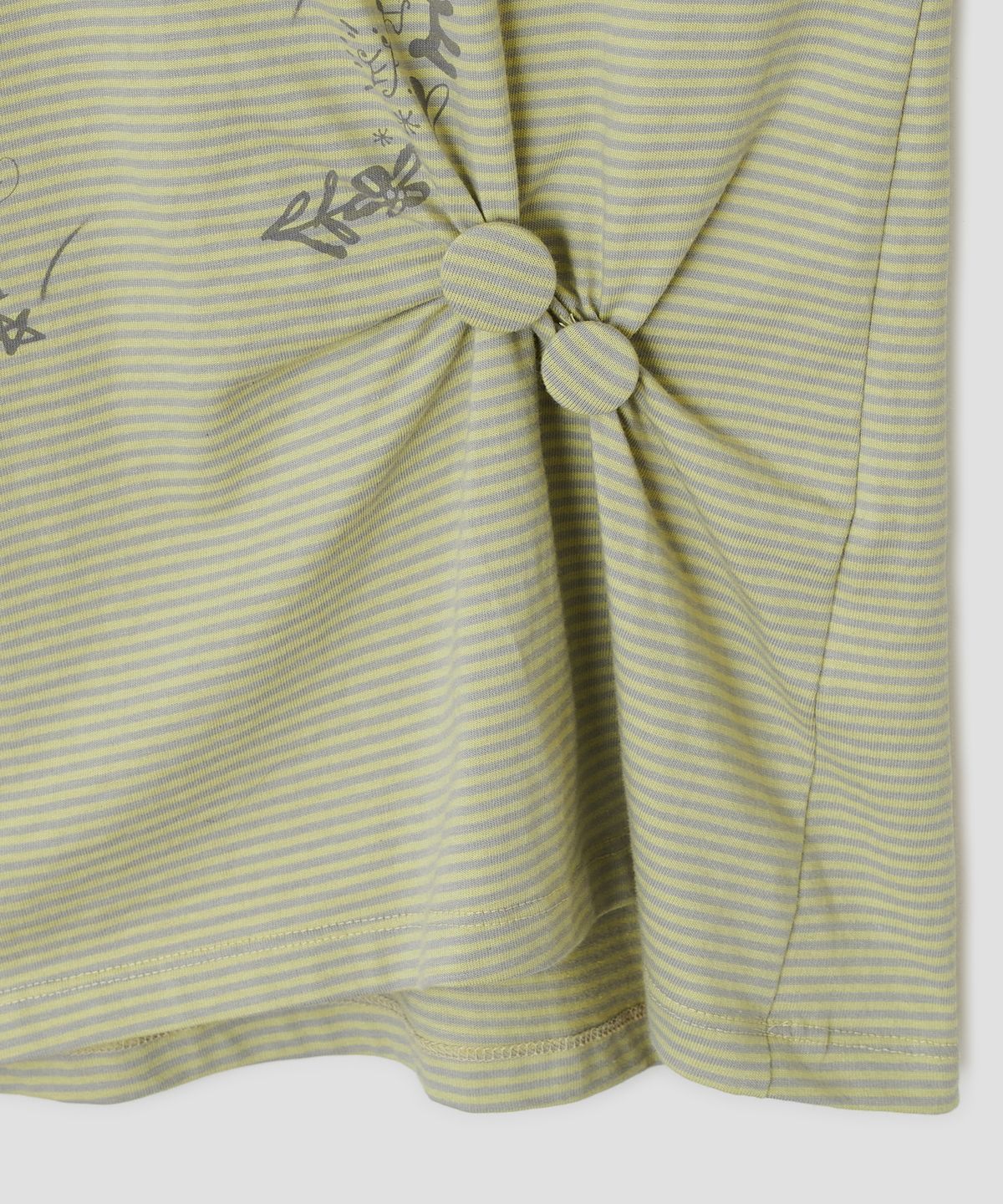 타입서비스(TYPESERVICE) Cry Eyes Ruched Stripe Top [Green]