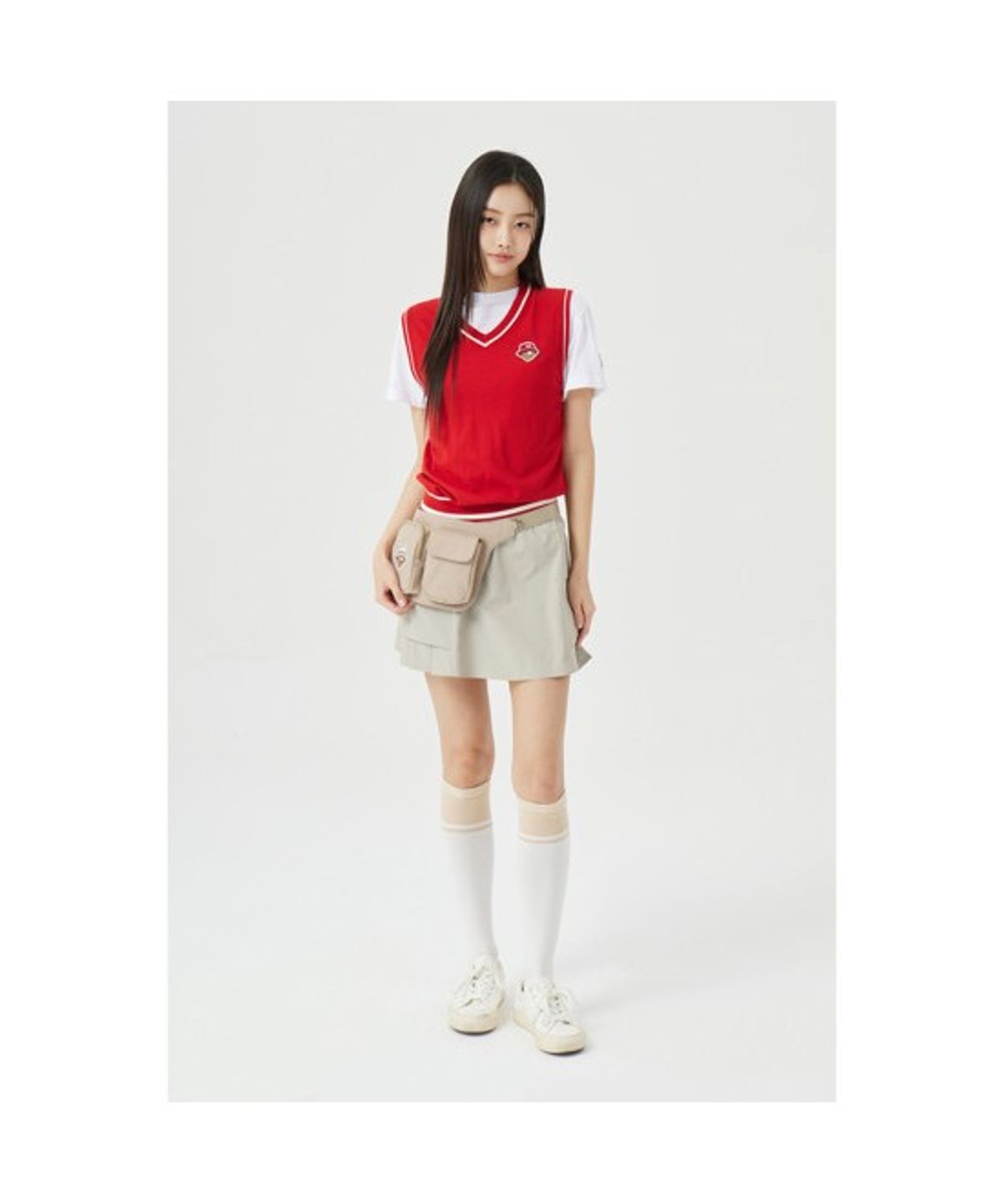 골든베어(GOLDEN BEAR) (W) Side Pleated Skirt  G5KCM26201BEX