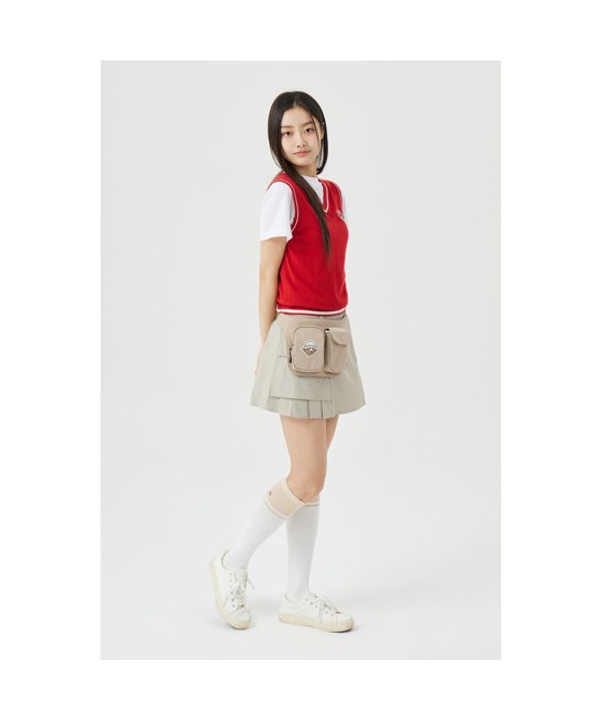 골든베어(GOLDEN BEAR) (W) Side Pleated Skirt  G5KCM26201BEX