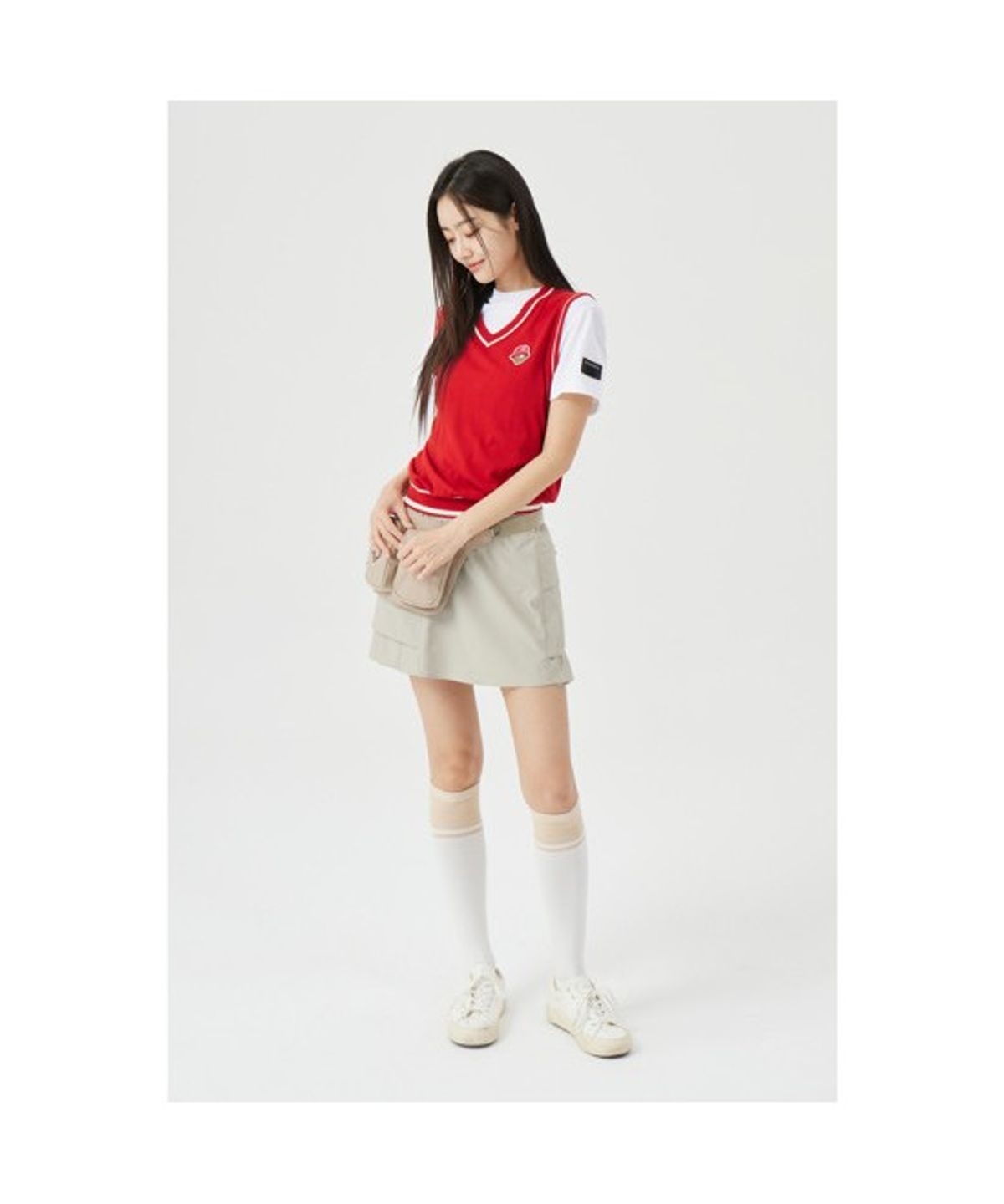 골든베어(GOLDEN BEAR) (W) Side Pleated Skirt  G5KCM26201BEX