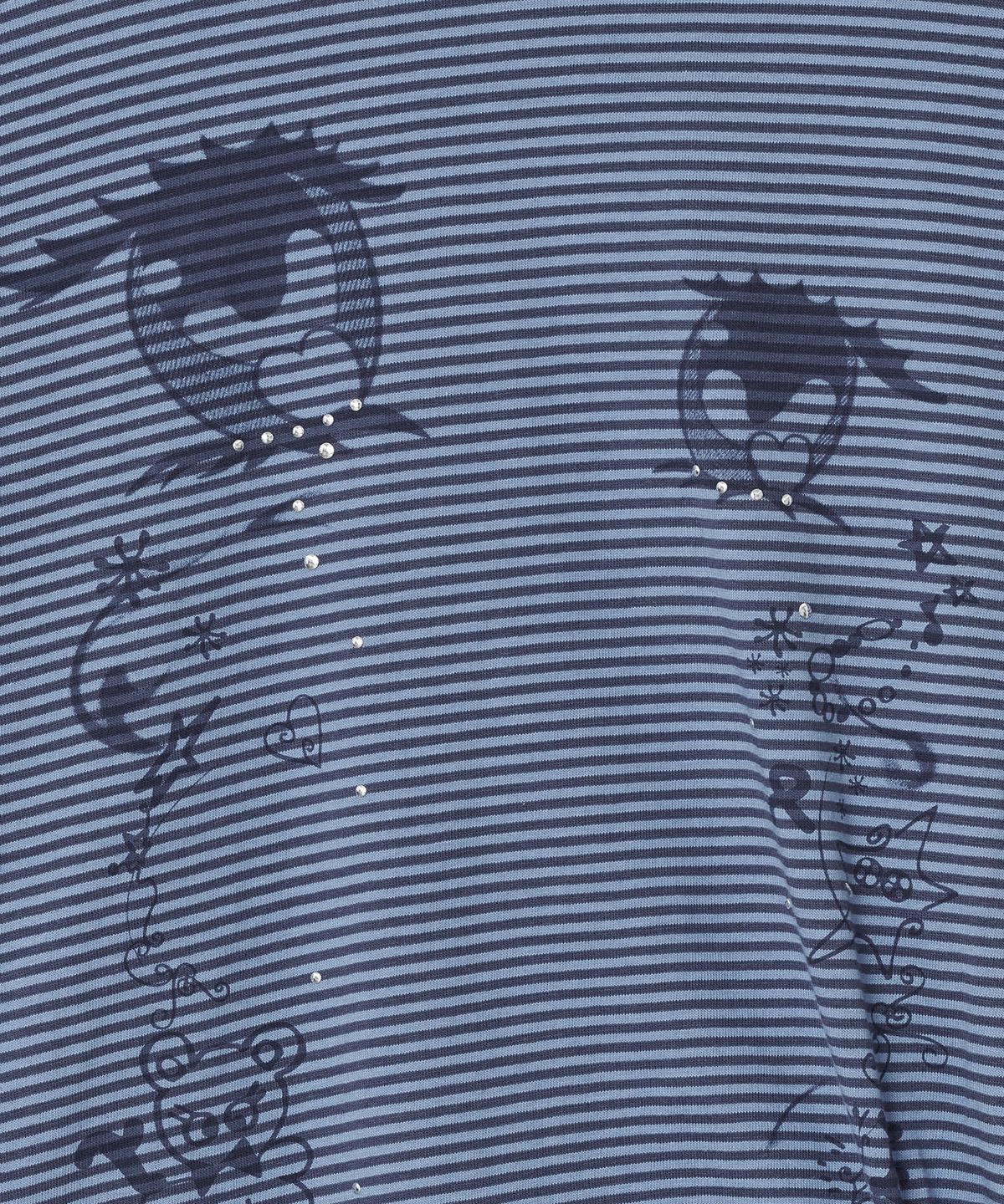 타입서비스(TYPESERVICE) Cry Eyes Ruched Stripe Top [Blue]