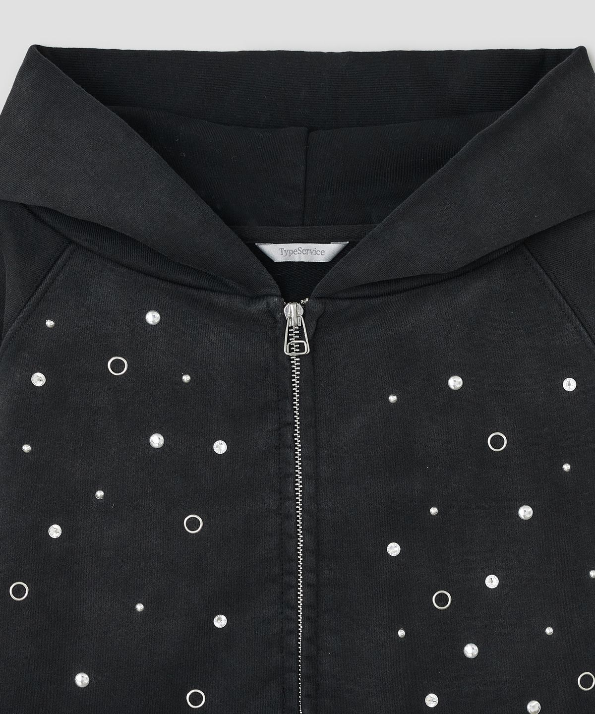 타입서비스(TYPESERVICE) Hotfix Washed Raglan Zip Hoodie [Black]