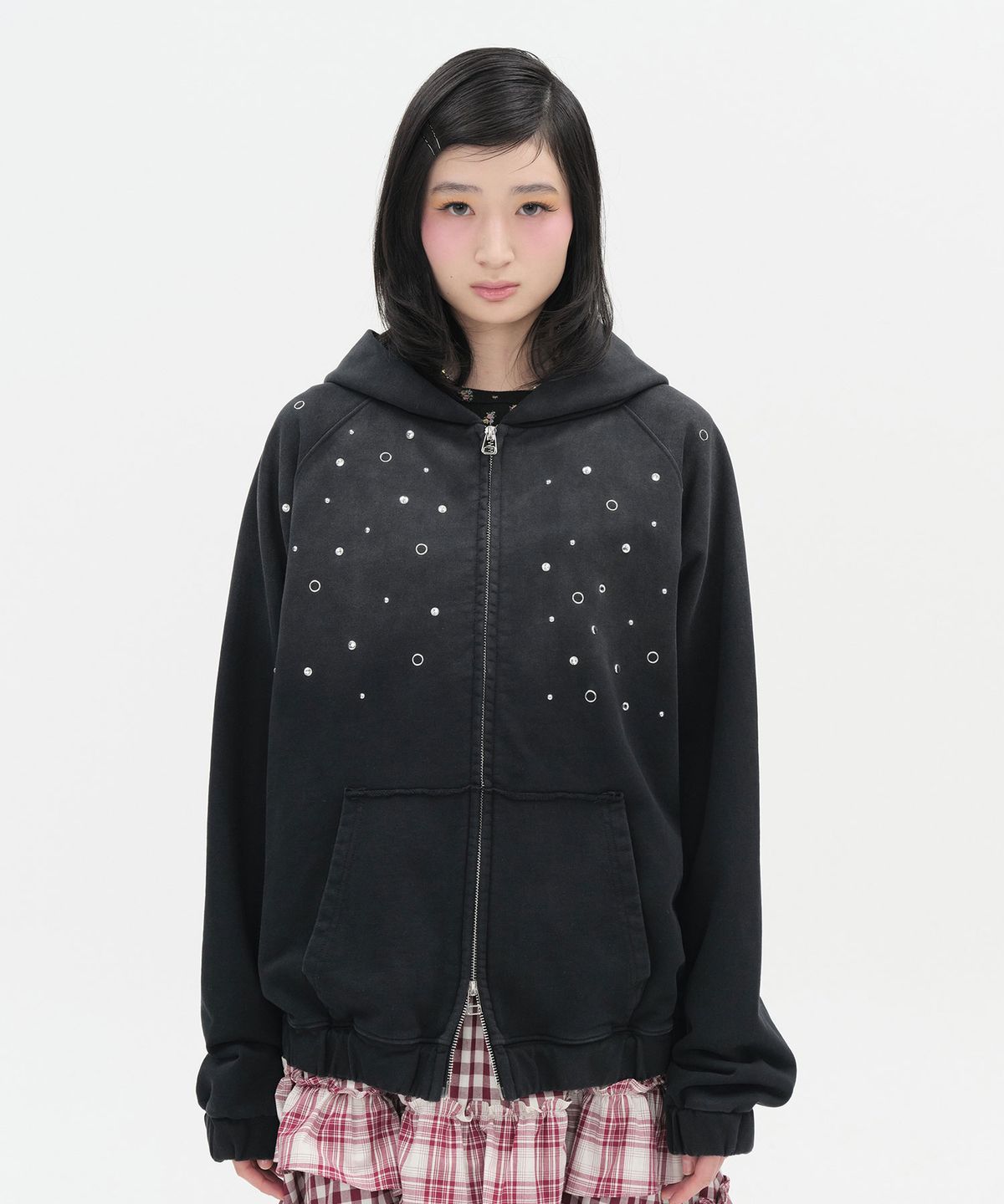 타입서비스(TYPESERVICE) Hotfix Washed Raglan Zip Hoodie [Black]