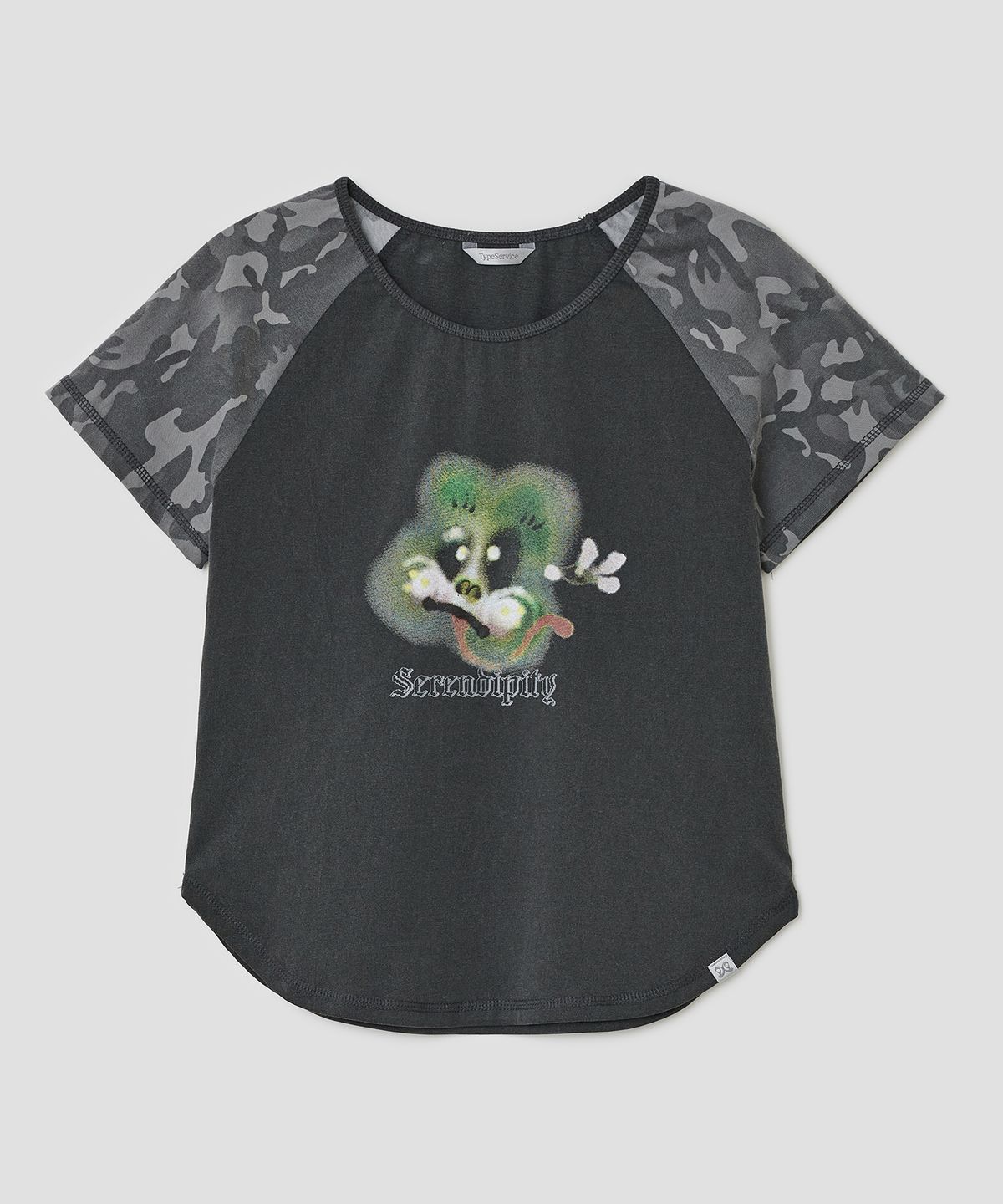 타입서비스(TYPESERVICE) Froggy Raglan Top [Charcoal]