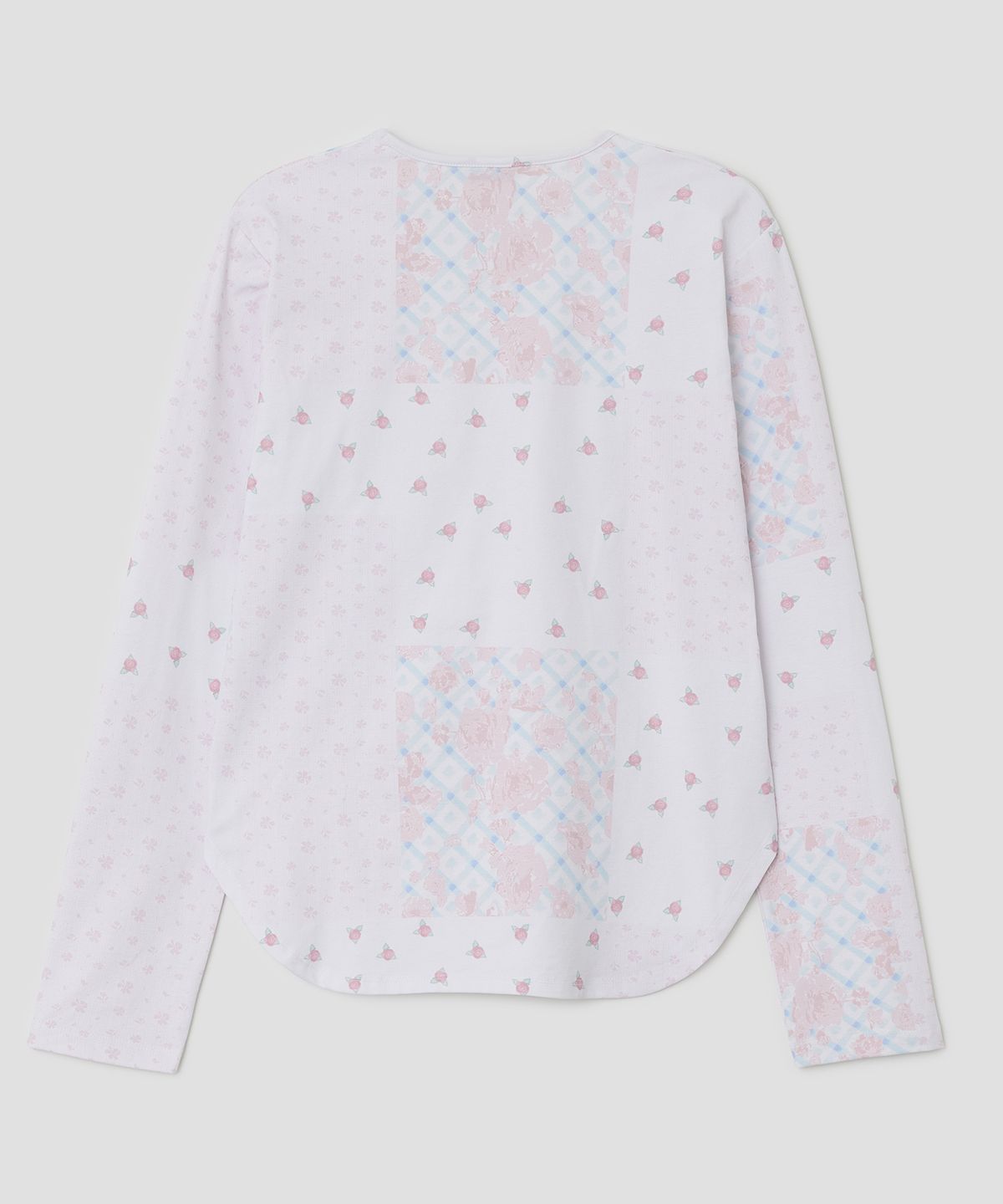 타입서비스(TYPESERVICE) Flower Appliqué Curve Top [Pink]