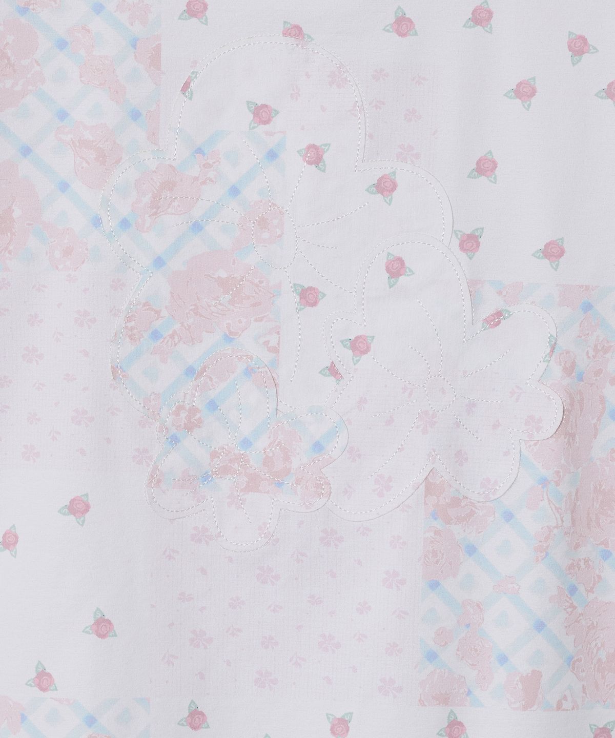 타입서비스(TYPESERVICE) Flower Appliqué Curve Top [Pink]