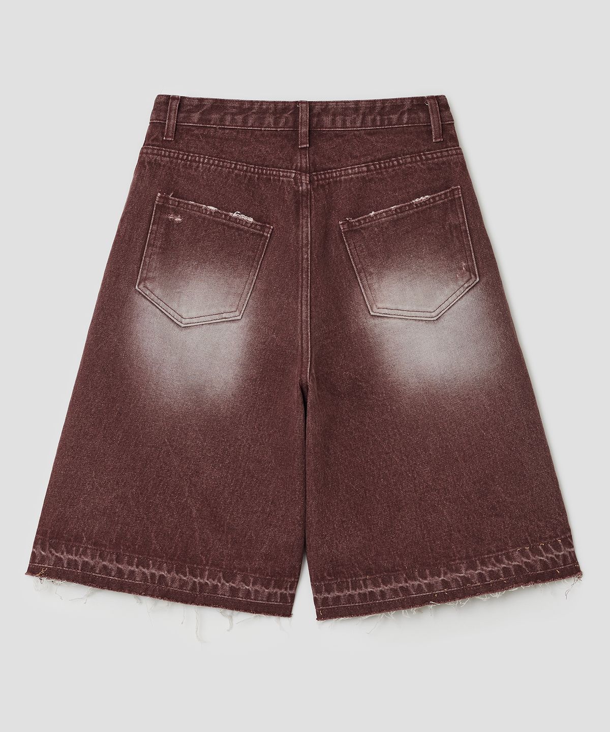 타입서비스(TYPESERVICE) Damaged Stone Bermuda Shorts [Wine]