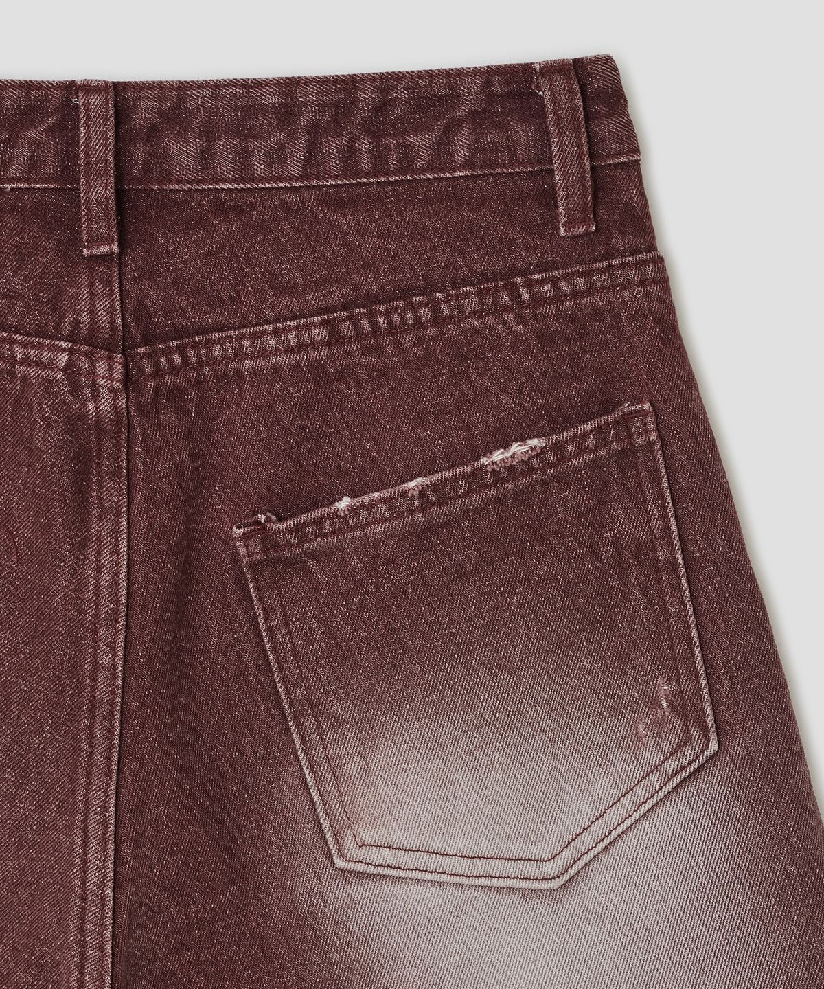타입서비스(TYPESERVICE) Damaged Stone Bermuda Shorts [Wine]