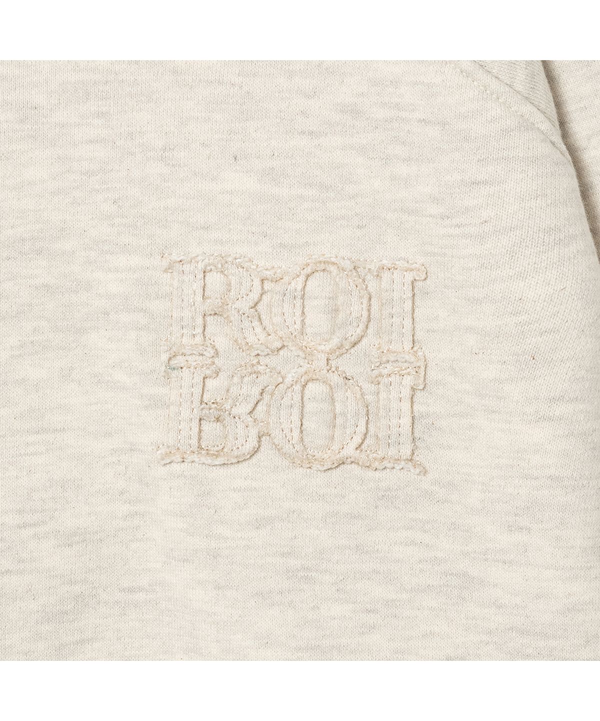 로이로이(ROIROI) 브이넥 로고 스웨트셔츠-오트밀