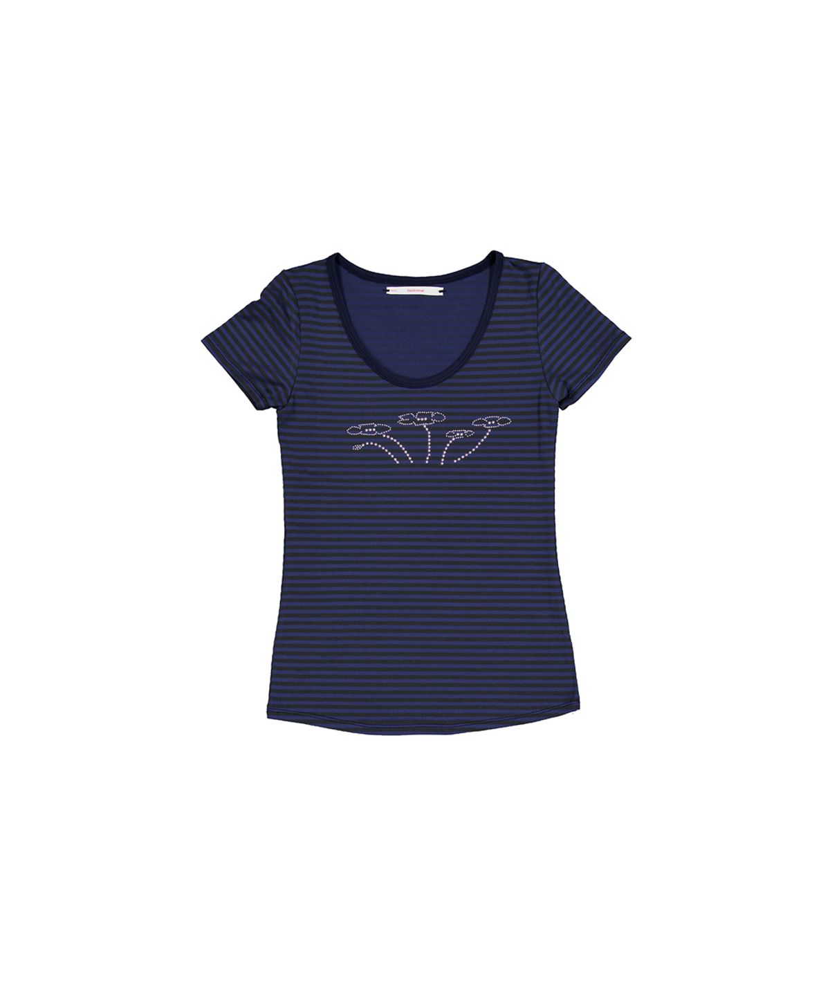 영마일웨어(0MILEWEAR) 데이지 더스트 스트라이프 티셔츠 (navy)