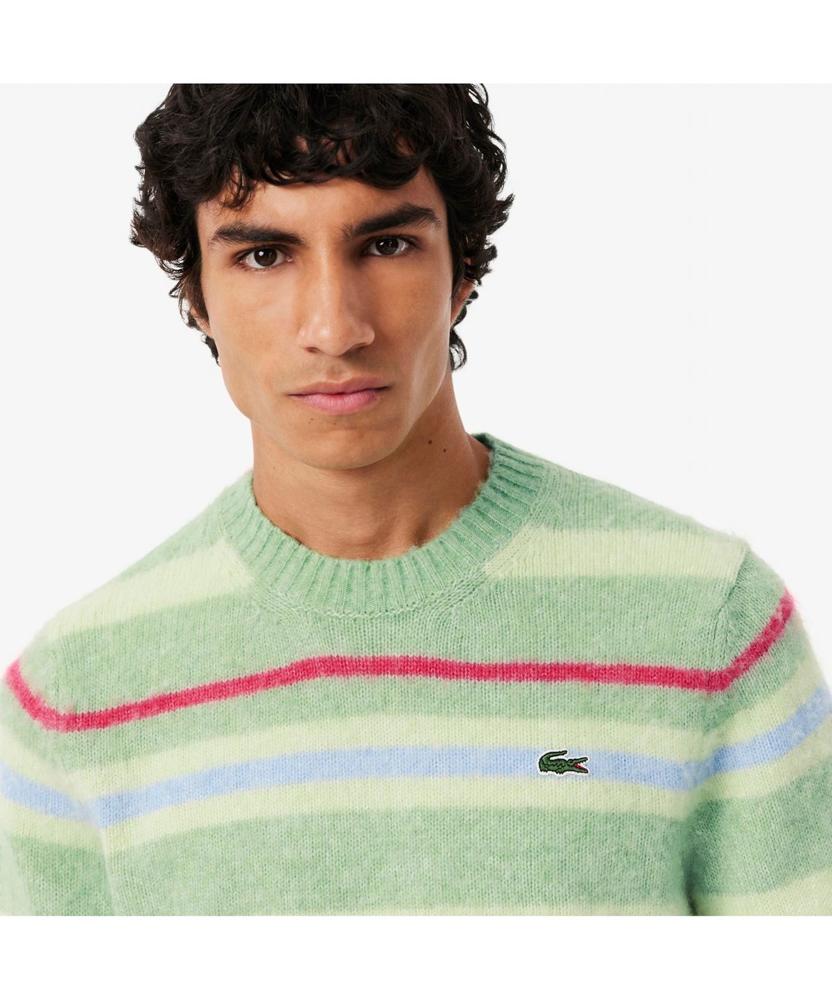 라코스테(LACOSTE) 남성 릴랙스핏 스트라이프 풀오버 스웨터 AH5940-55N 9I9