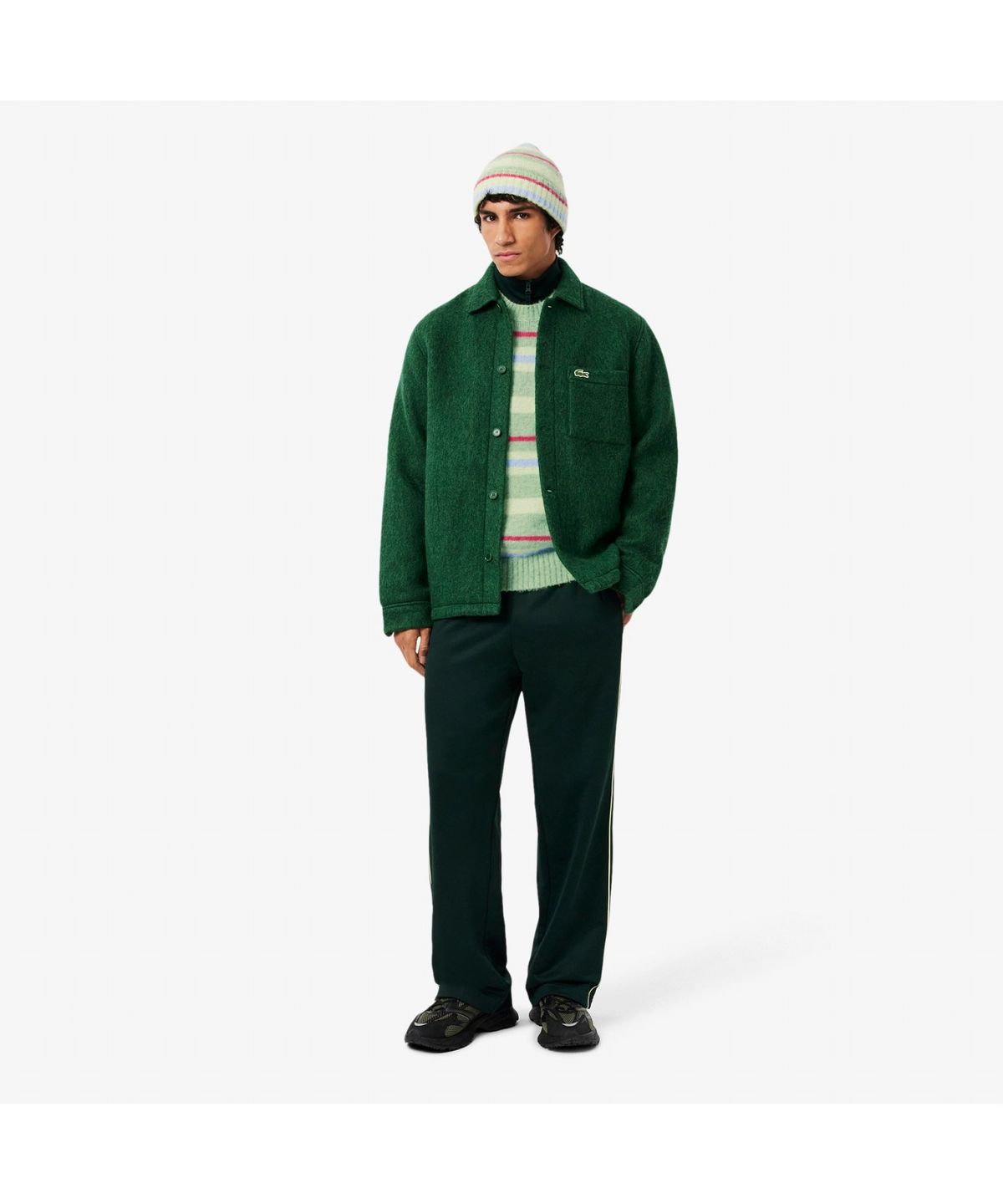 라코스테(LACOSTE) 남성 릴랙스핏 스트라이프 풀오버 스웨터 AH5940-55N 9I9