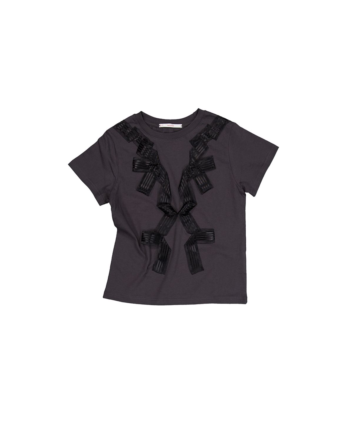 영마일웨어(0MILEWEAR) 리본 티셔츠 (charcoal)
