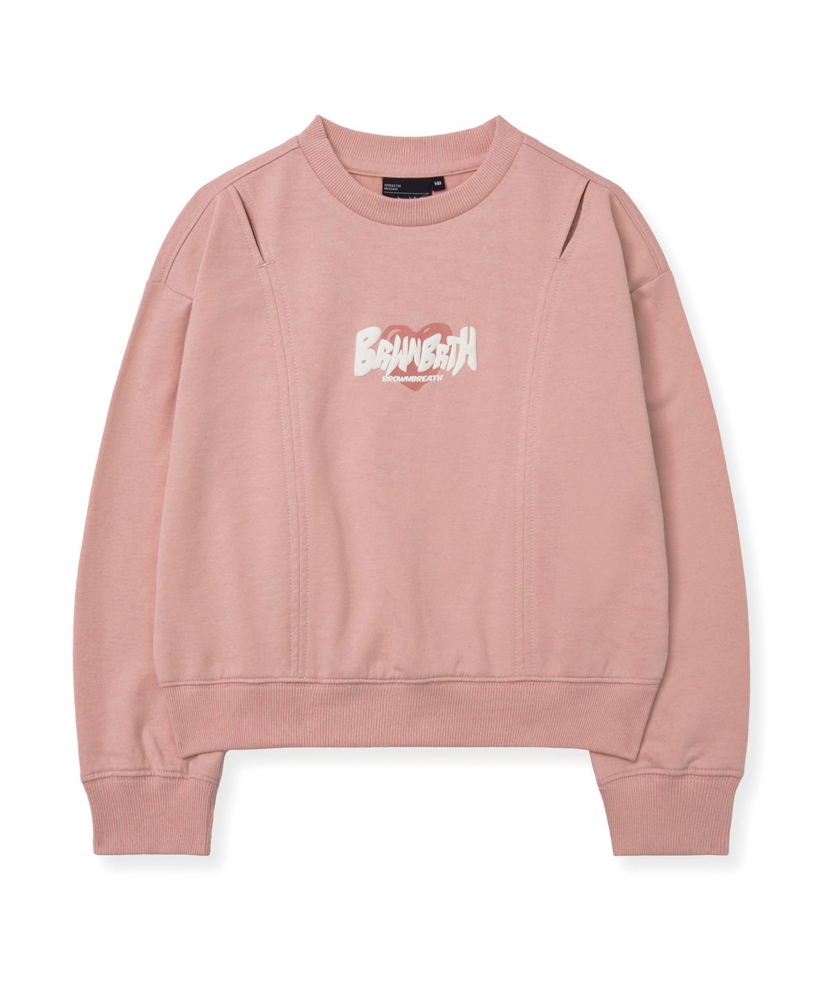 브라운브레스 키즈(BROWNBREATH KIDS) KIDS GIRL CUT OUT CREWNECK - PINK