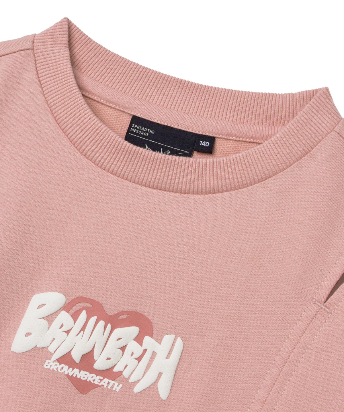 브라운브레스 키즈(BROWNBREATH KIDS) KIDS GIRL CUT OUT CREWNECK - PINK