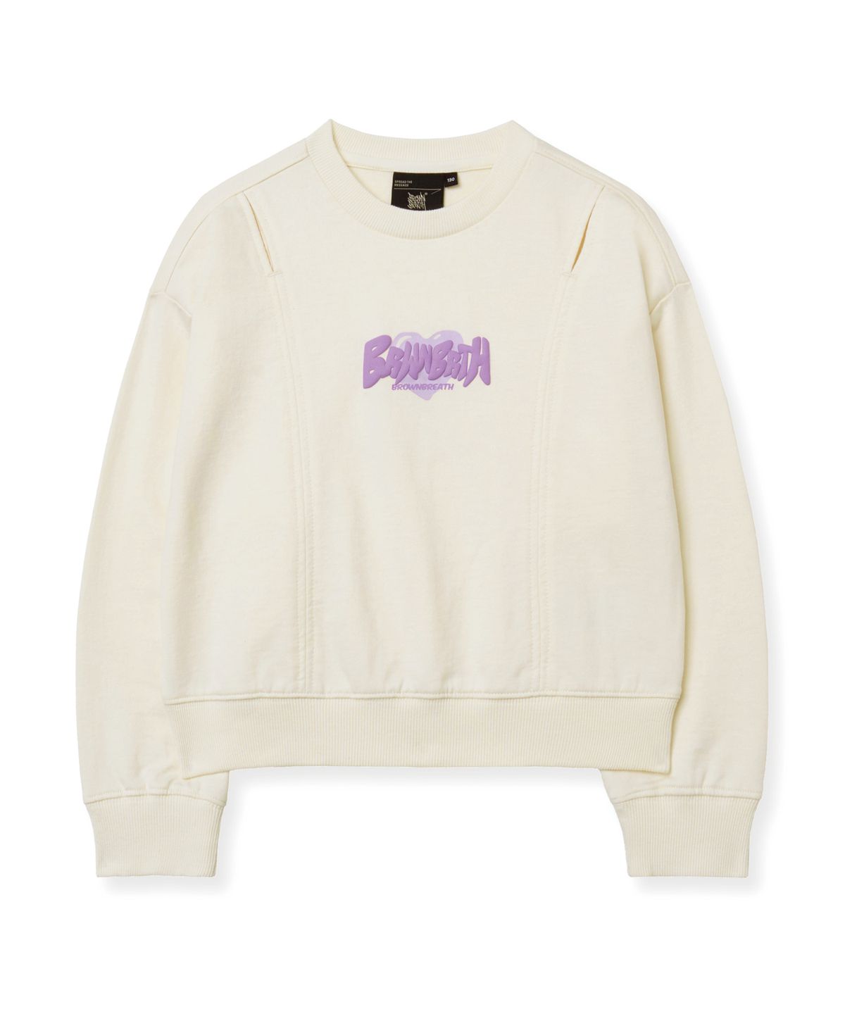 브라운브레스 키즈(BROWNBREATH KIDS) KIDS GIRL CUT OUT CREWNECK - IVORY
